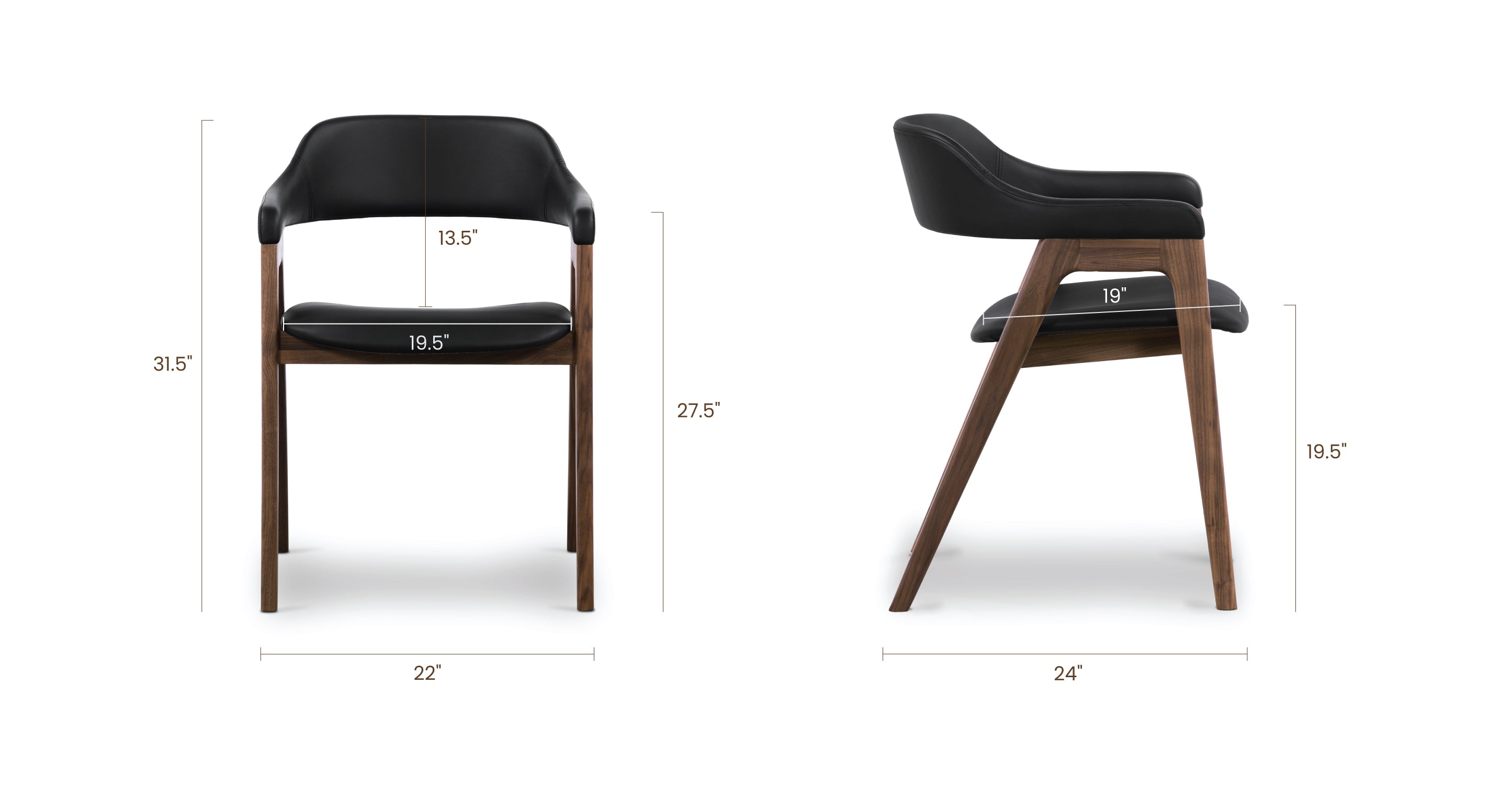 Premium Lando Leather Dining Chair - Modern & Comfortable Leather Upholstered Seat for Home, Restaurant, Office - Perfect for Dining Room, Kitchen, Conference Room & Lounge