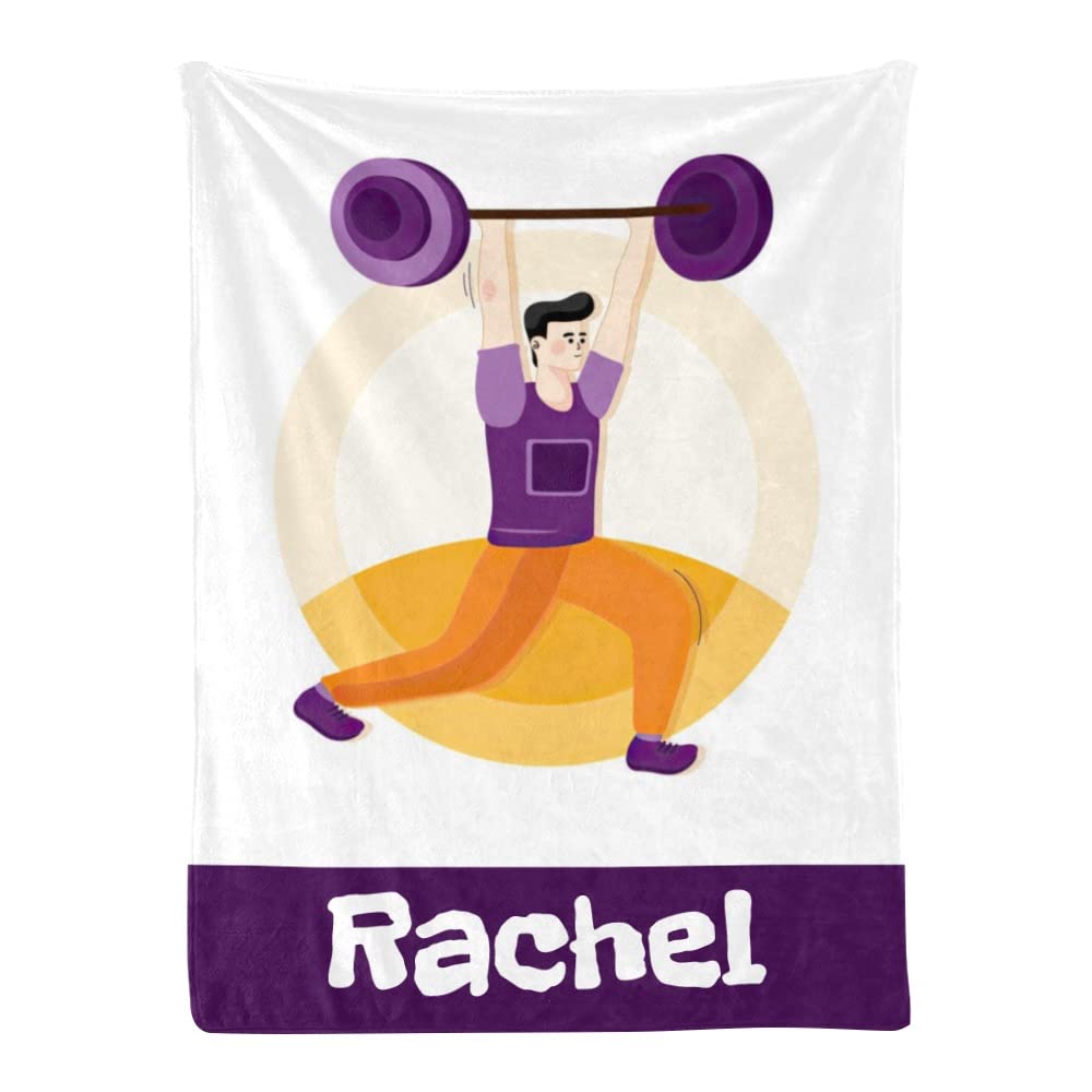 Custom Personalized Baby Blanket with Name - Soft Fleece Weightlifting Sport Design 30x40 Inches - Perfect Newborn Gift for Baby Showers, Birthdays & Weddings | Nursery, Swaddling & Keepsake Use