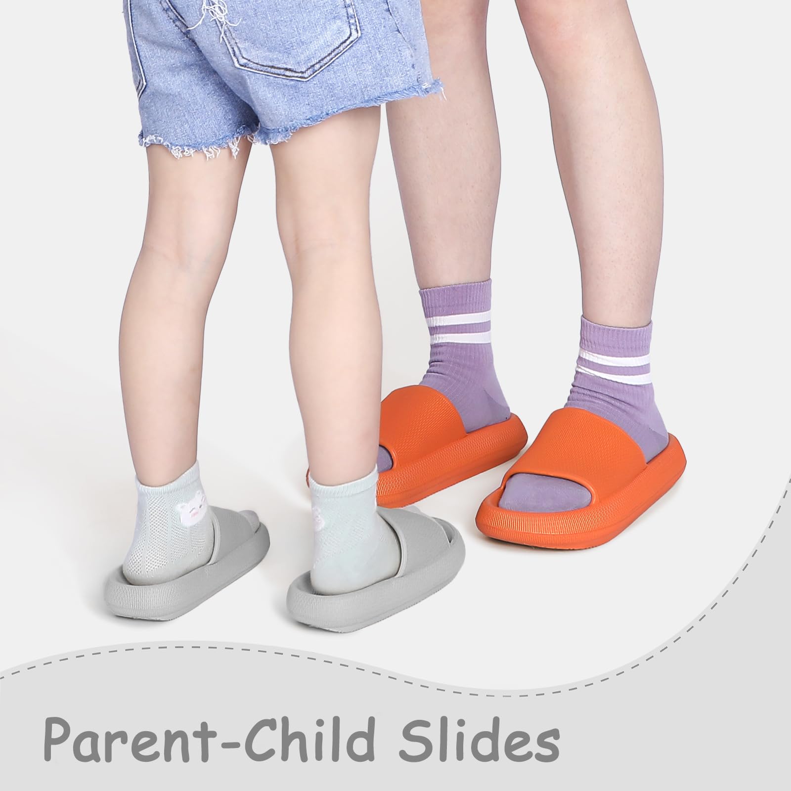 **Kids Cloud Slides - Soft Pillow Slippers for Boys & Girls | Non-Slip Shower Sandals, Beach & Pool Shoes with Thick Sole | Perfect for Bathroom, Summer Outings & Indoor Play**
