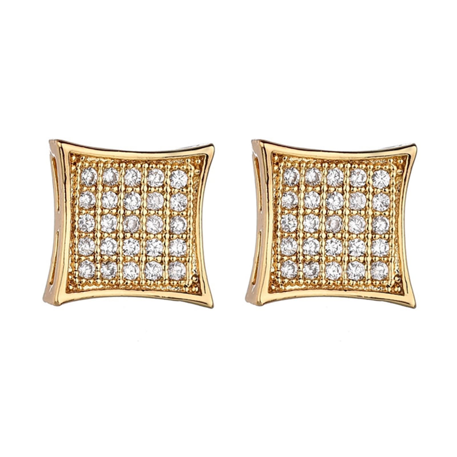 Cubic Zirconia Stud Earrings for Men & Women - Sterling Silver Screw Back Hypoallergenic Sparkling Earrings - Perfect for Formal Events, Date Nights & Gifts