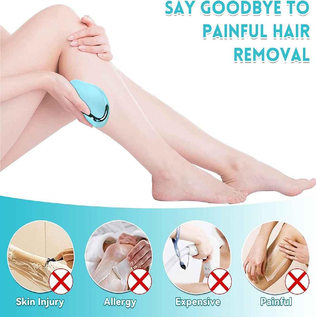 LANELLIE Crystal Hair Eraser for Women & Men - Painless Exfoliation & Hair Removal Tool for Arms, Legs, Back | Washable Nano Hair Remover | Perfect for Smooth Skin at Home, Salon & Travel