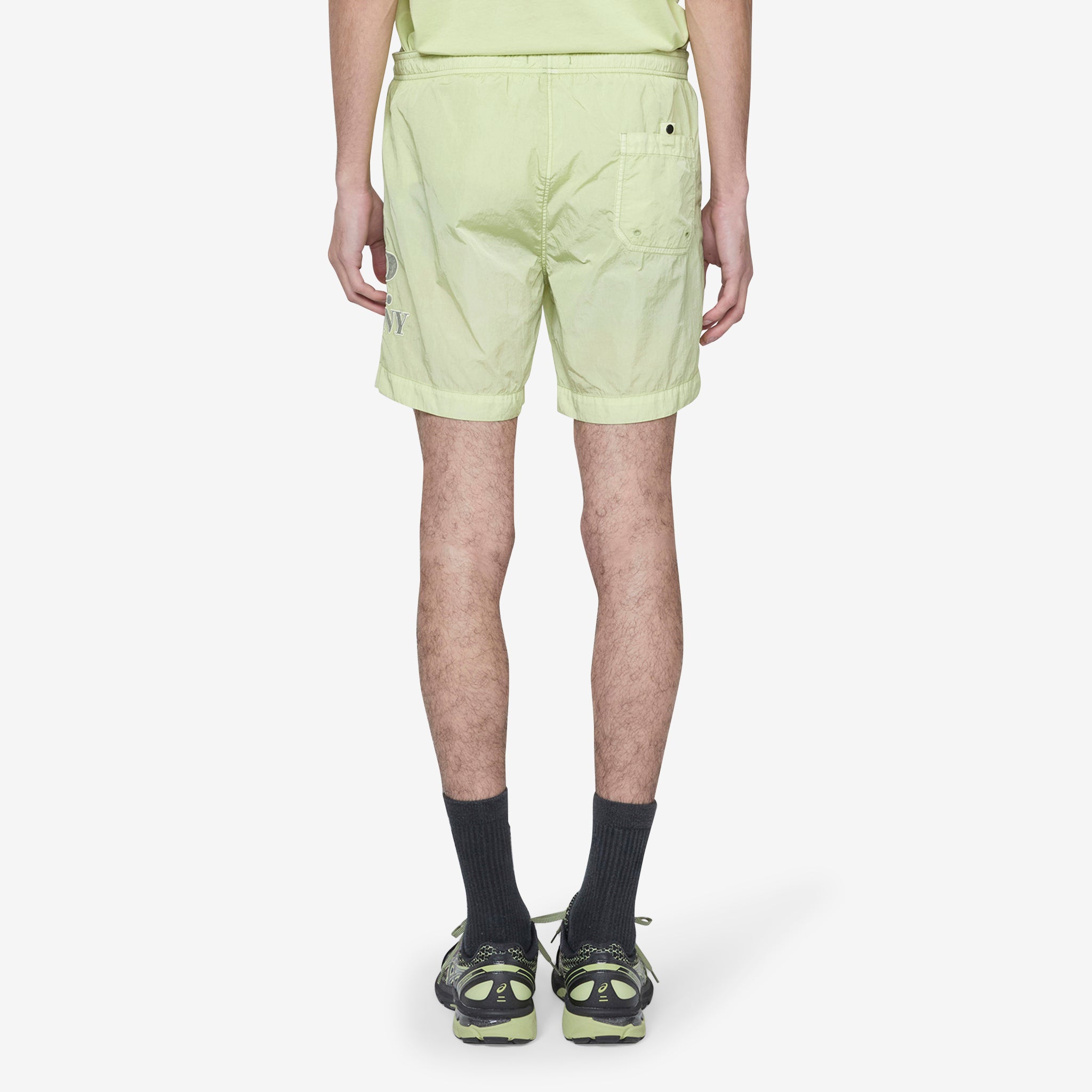 Eco-Friendly Chrome R Pocket Swim Shorts - White Pearl Color - Perfect for Beach, Pool, and Summer Water Activities