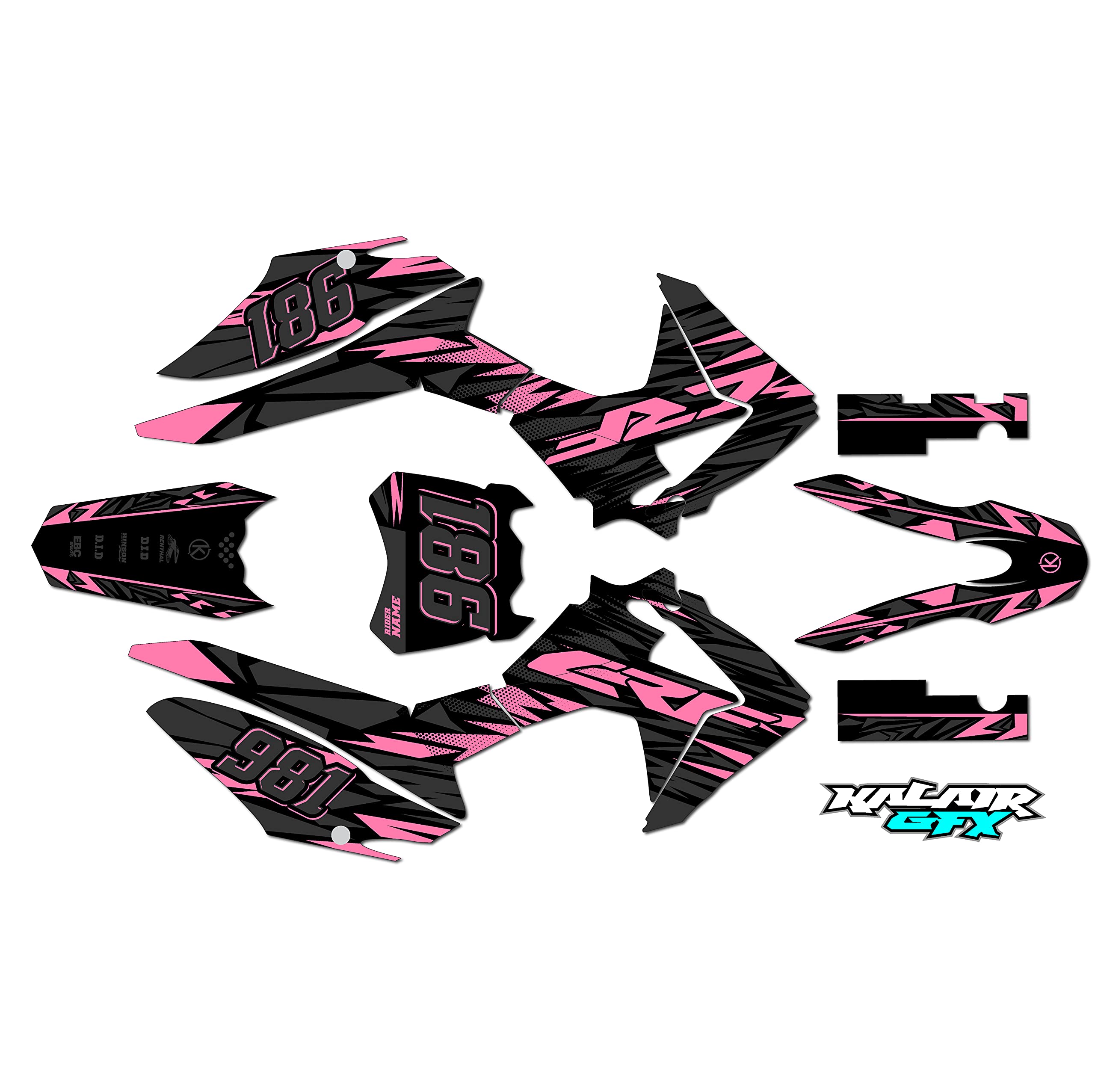 Honda CRF125F (2013-2018) Dirt Bike Graphics Kit - Pink Twitch Series 21 Mil Vinyl Stickers | Motocross Racing Decals & Dirtbike Accessories | Perfect for Pit Bikes, Trail Riding & MX Racing