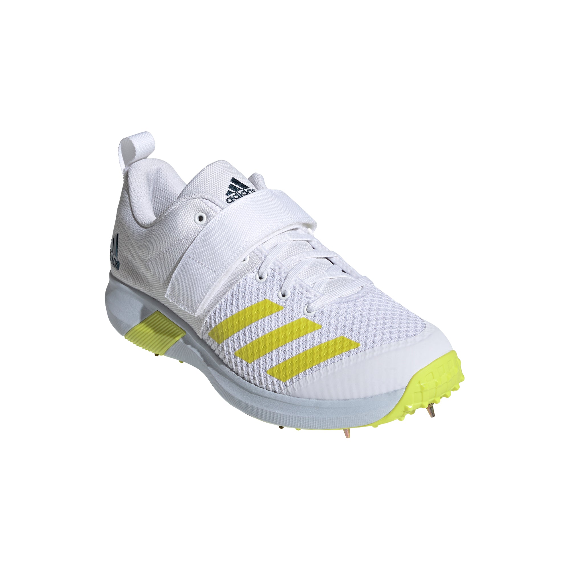 Adidas Adipower Vector Cricket Shoes - White & Yellow | Lightweight & Durable for Professional Cricket Matches & Training