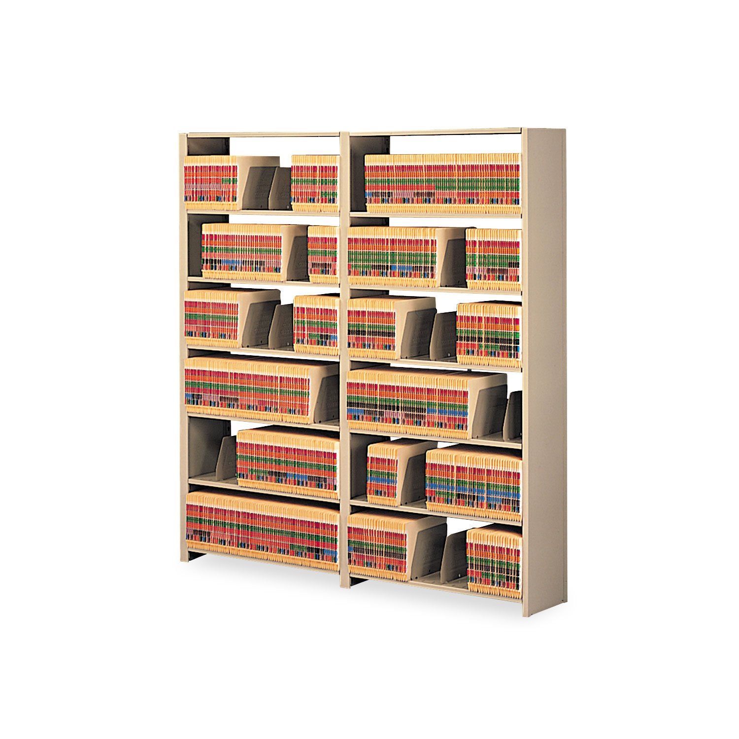 Tennsco Snap-Together 6-Shelf Closed Add-On Open Filing Unit - Heavy Duty Metal Storage Cabinet for Office, Warehouse & Home Organization