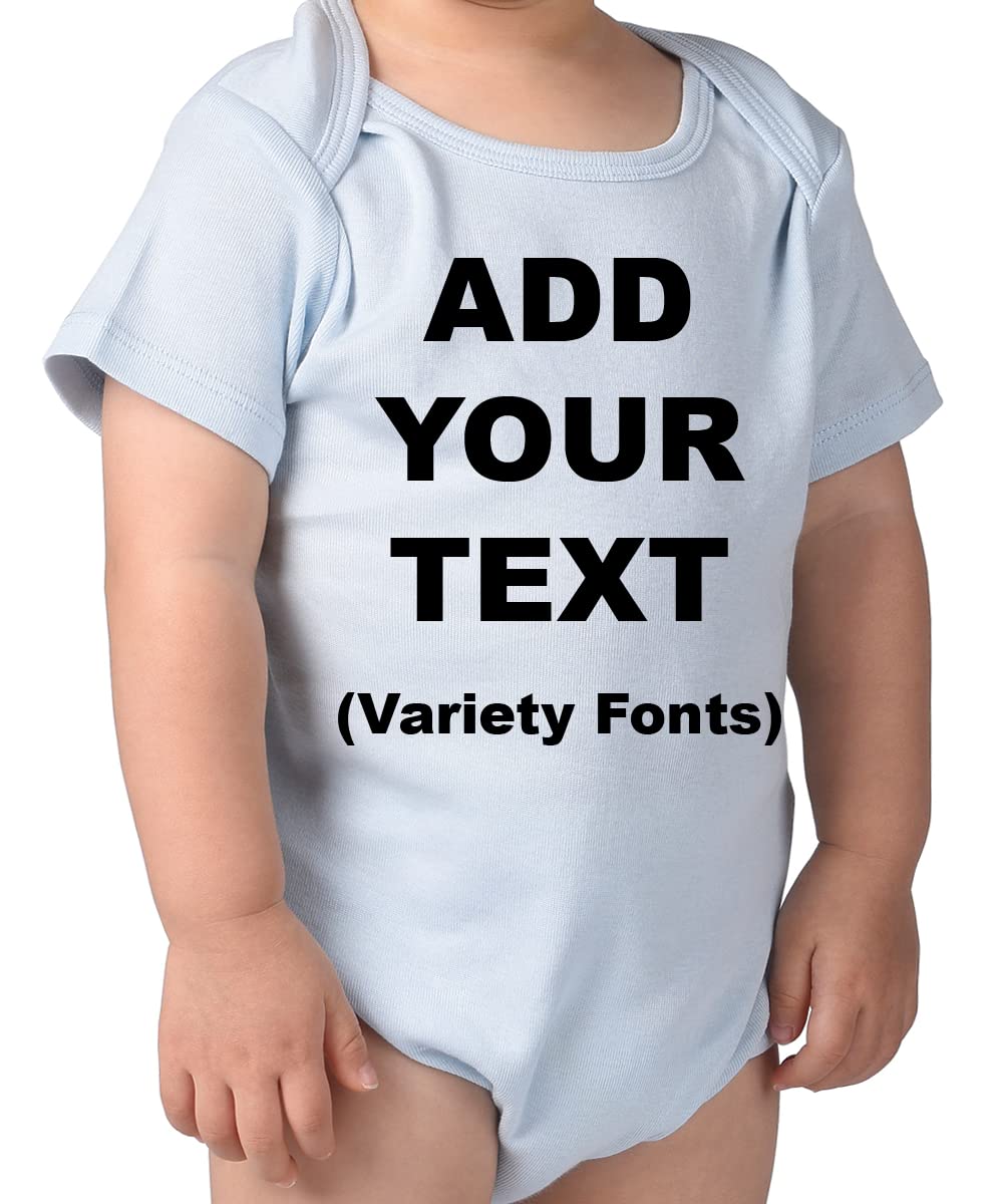Custom Printed Baby Short Sleeve Bodysuits - Ultra Soft 100% Cotton Onesies for Boys & Girls - Personalized Name/Text - Perfect for Birthday, Photo Shoots & Everyday Wear