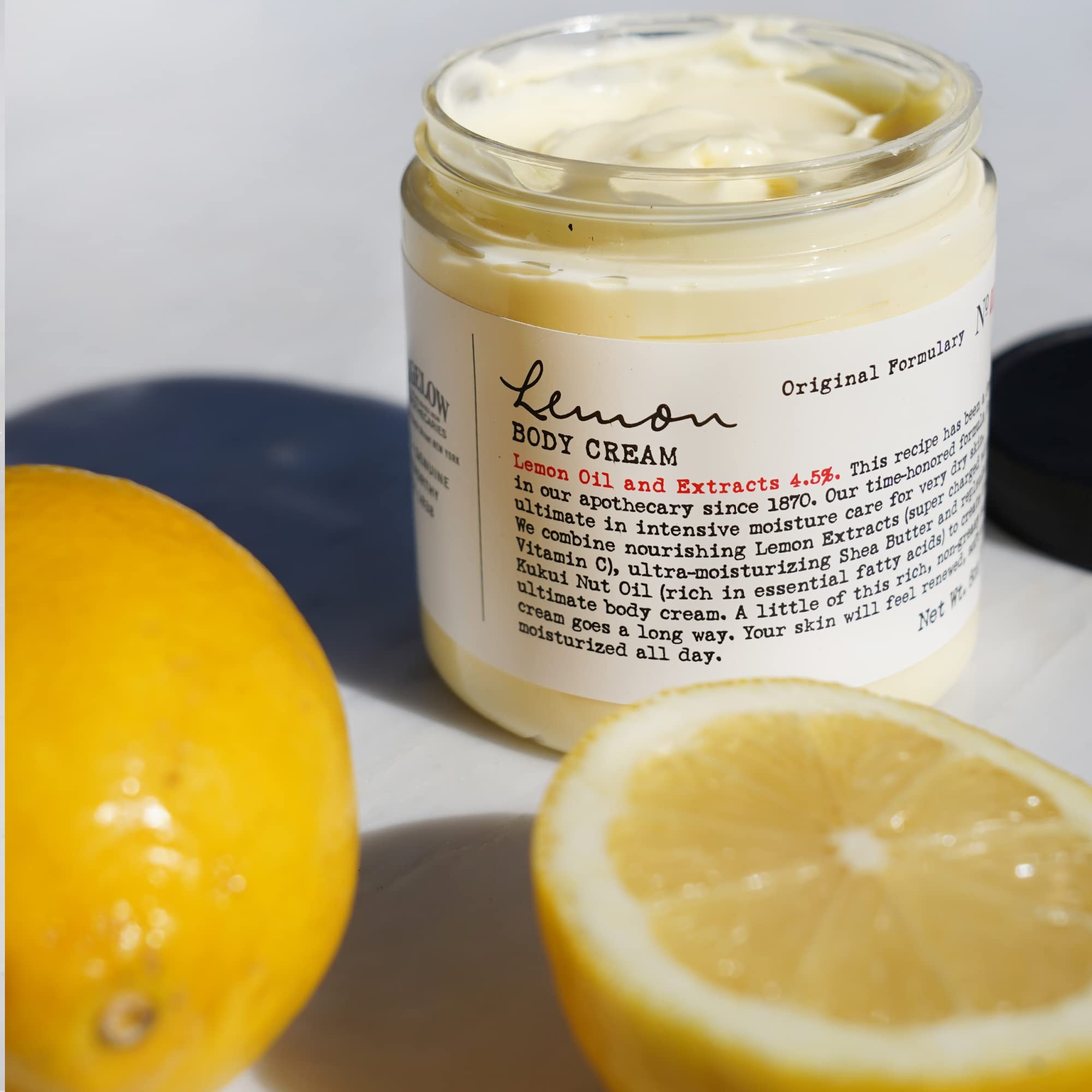 C.O. Bigelow Lemon Body Cream - Ultra Moisturizing Shea Butter & Kukui Nut Oil Body Lotion with Lemon Extract for Dry Skin - 8 oz - Perfect for Daily Hydration & After-Shower Care