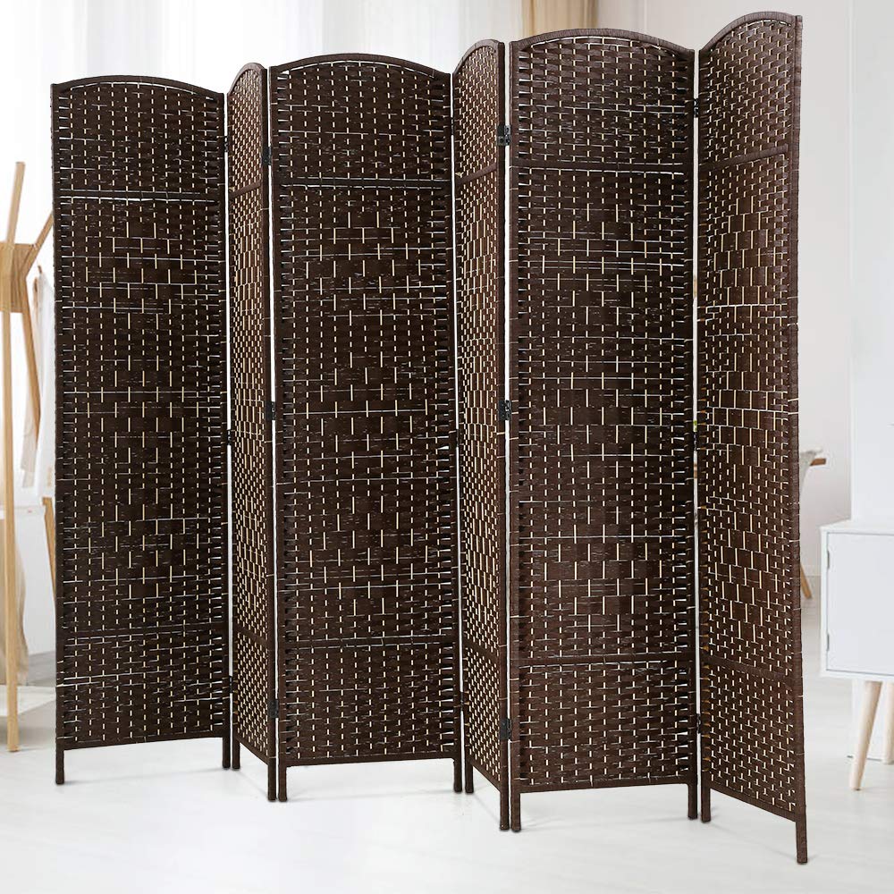 4-Panel Wooden Room Divider Screen - 6 Ft Tall Folding Privacy Partition for Living Room, Bedroom & Study - Portable Space Separator - Brown Home Furniture - Perfect for Creating Private Spaces, Home Offices or Room Zoning