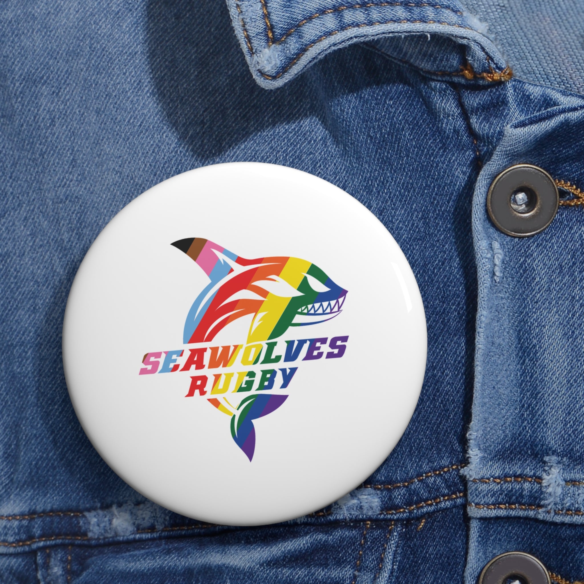 Seawolves Pride Pin Button - Enamel Lapel Pin for Backpacks, Hats & Jackets - Show Your Team Spirit at Games & Events