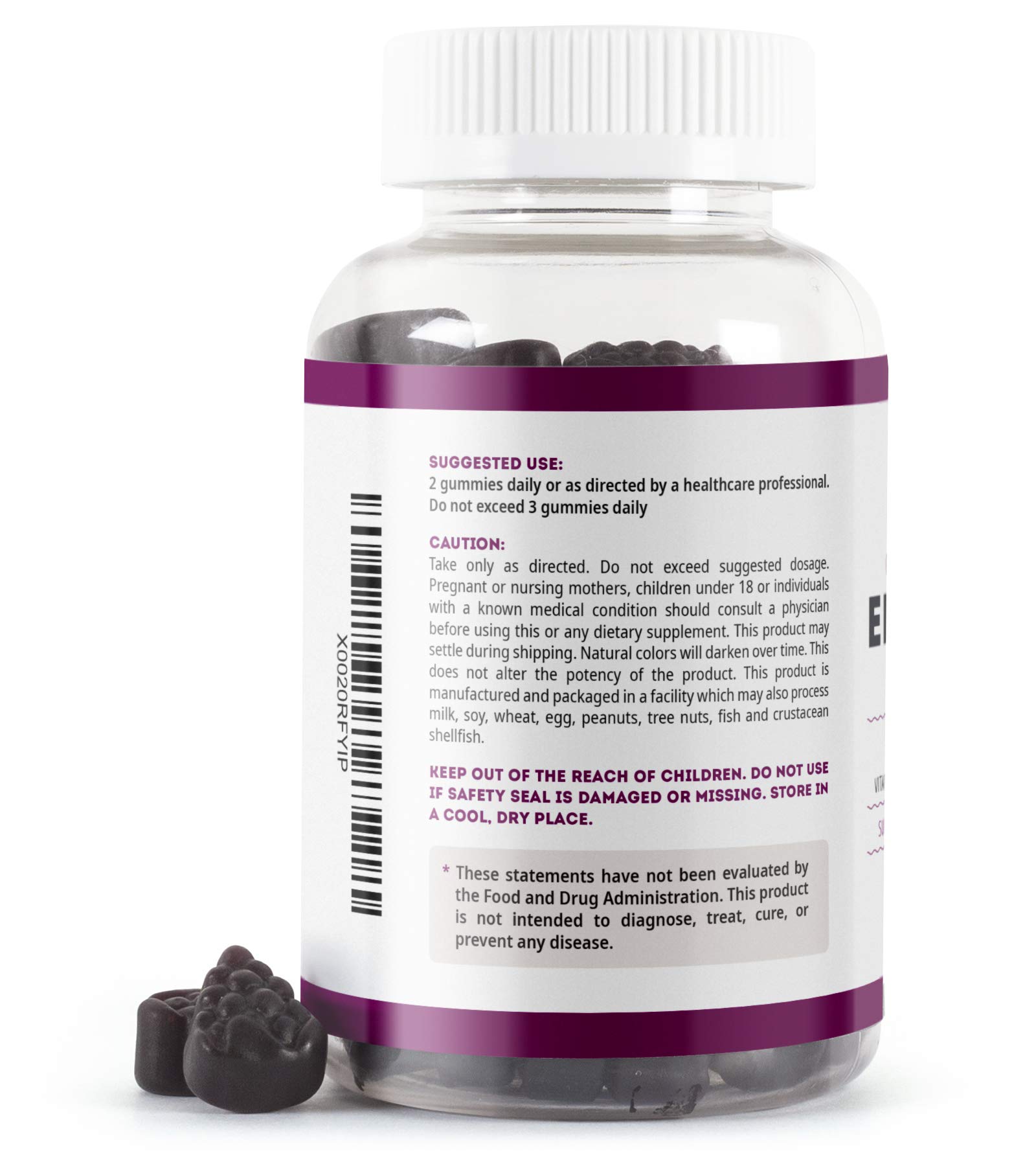 Kate Naturals Elderberry Gummies with Vitamin C & Zinc - Immune Support Supplement for Adults & Kids - Delicious Sambucus Berry Flavor - 90 Gummies (45 Day Supply) - Perfect for Daily Wellness, Cold Season Protection & Family Health