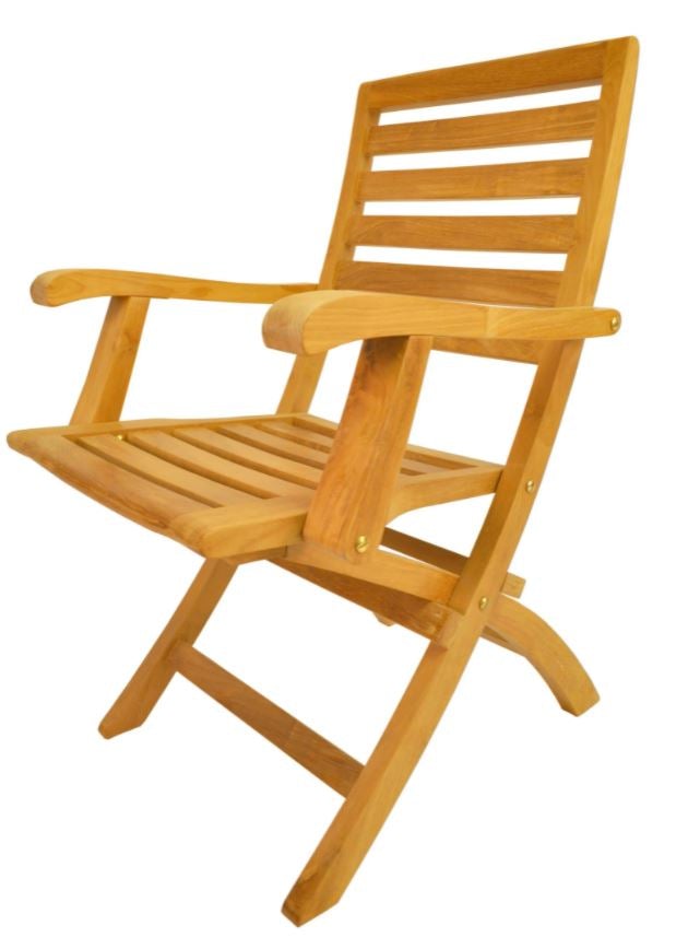 Premium Anderson Teak Andrew Folding Armchair Set of 2 - Outdoor Patio Furniture for Garden, Poolside & Deck - Weather-Resistant Teak Wood - CHF 109