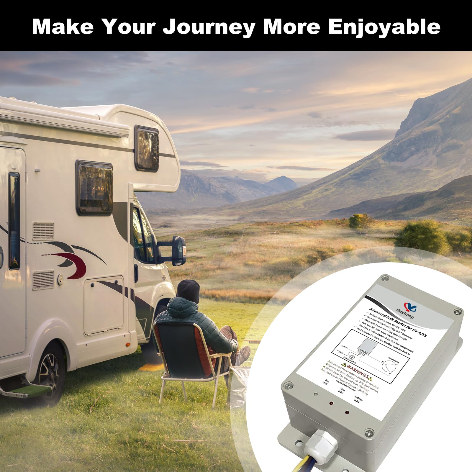 RV Air Conditioner Soft Start Kit - Easy Start for RV AC & Appliances, Works with Small Generators | Perfect for Camping, Boondocking & Off-Grid Power Solutions