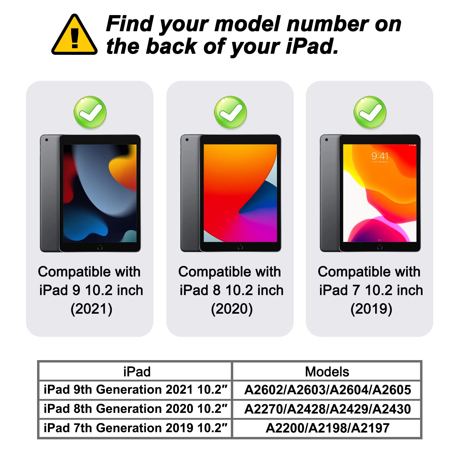 BRAECN Shockproof Protective Case for Apple iPad 9th/8th/7th Generation 10.2
