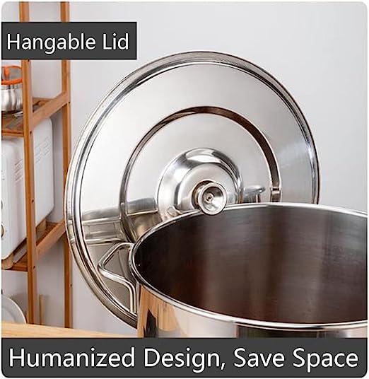 RSBFER 3/4/5 Hole Commercial Stainless Steel Pasta Cooker Pot with Divider & Colander Strainer Insert Set - Heavy Duty Stockpot for Home Kitchen & Restaurant Use (5 Hole) - Perfect for Cooking Pasta, Soup, Stew & Large Batch Meals