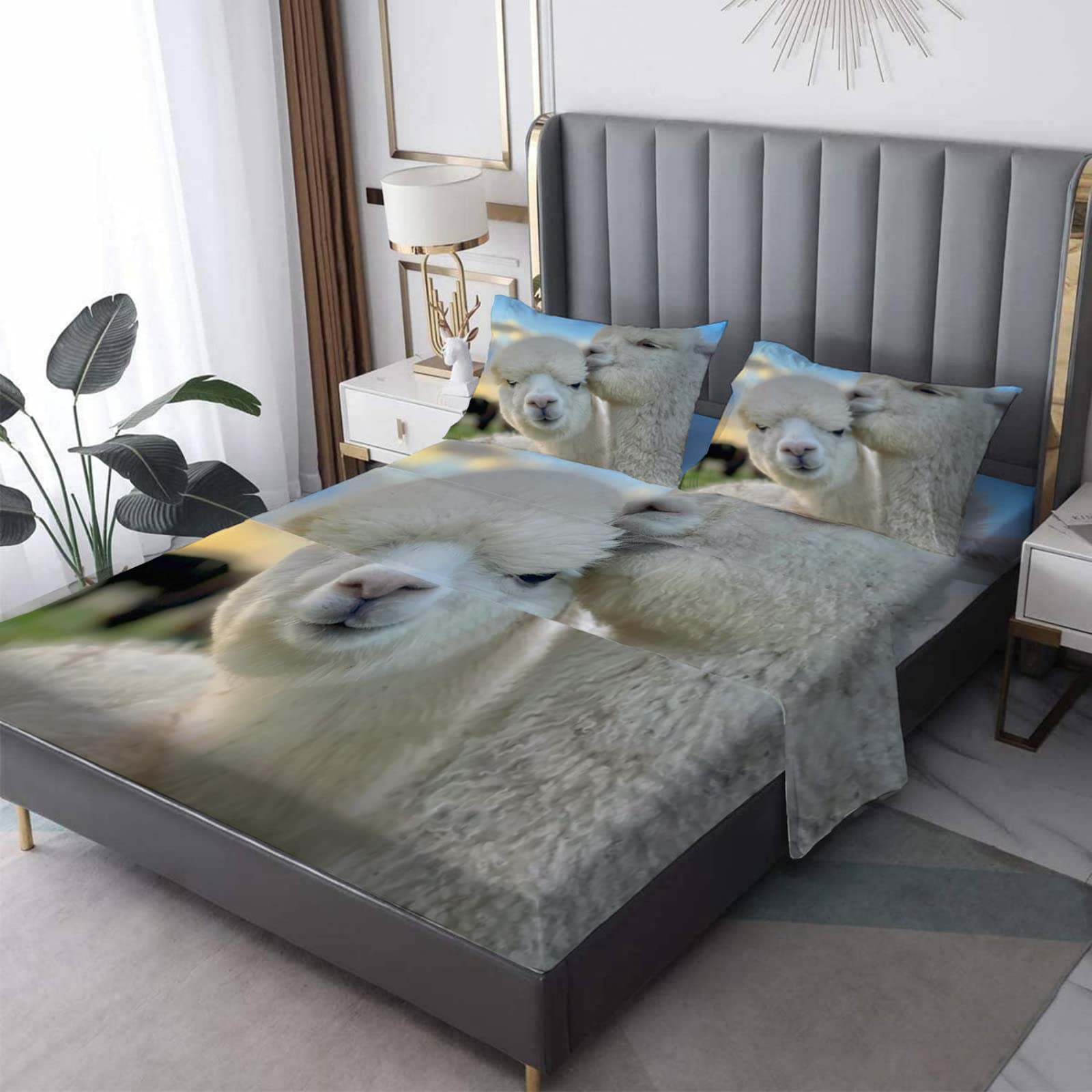 Alpaca 4-Piece Bed Sheet Set - Soft, Wrinkle-Free & Breathable for Deep Pocket Mattress - Perfect for Cozy Bedrooms