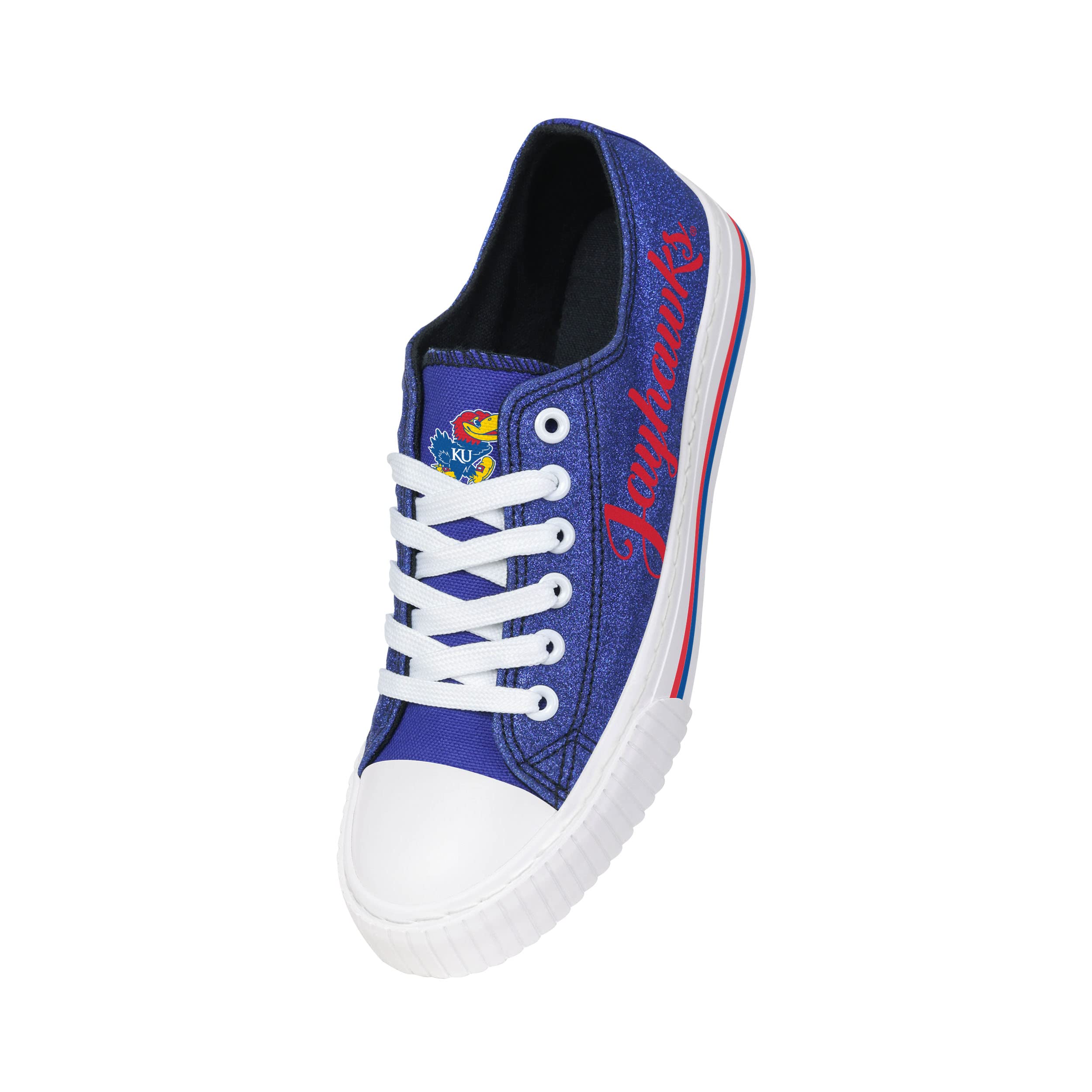 FOCO Women's NCAA College Team Logo Low Top Canvas Sneakers - Comfortable Casual Shoes for School, Sports & Everyday Wear