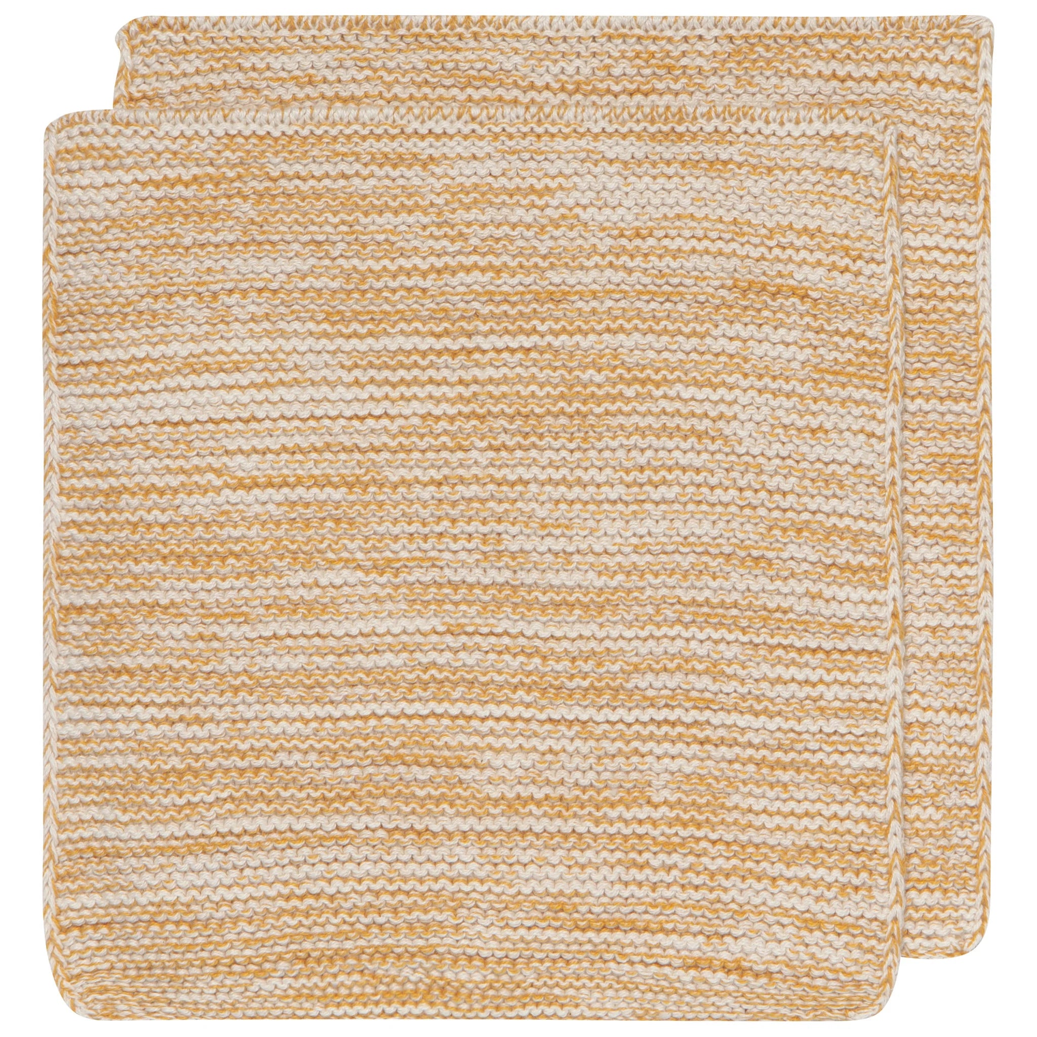 Danica Heirloom Knit Dishcloths Set of 2 - Premium Cotton Kitchen Towels for Washing Dishes, Cleaning & Drying - Eco-Friendly & Absorbent - Ochre Color - Perfect for Kitchen, Bathroom & Household Cleaning
