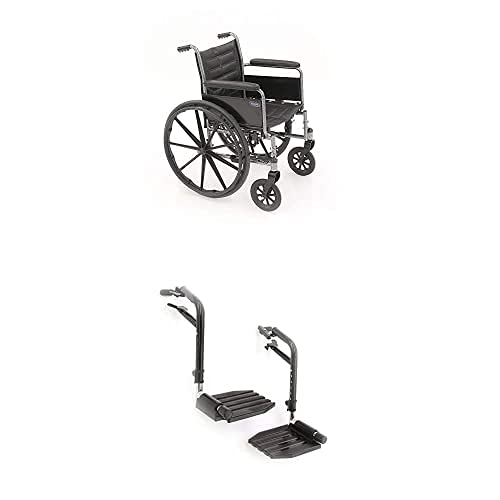 Invacare Tracer EX2 Folding Wheelchair for Adults - 18 Inch Seat with Footrests & Full Arms - Lightweight & Durable Mobility Aid for Indoor & Outdoor Use