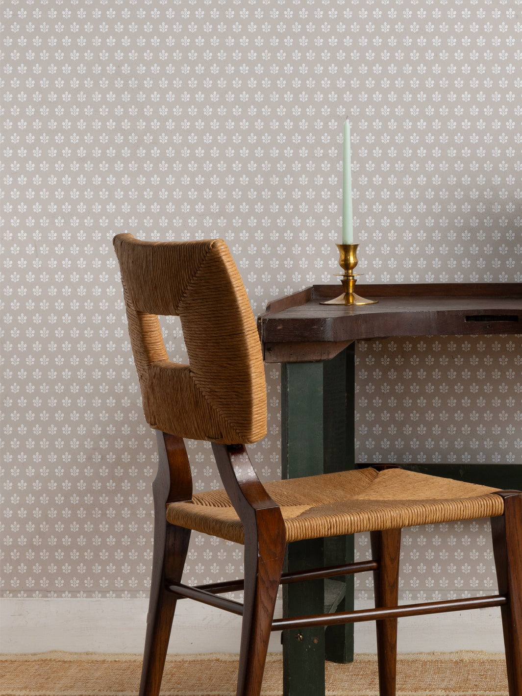 Sugar Paper 'Ensley Petite' Khaki Wallpaper - Peel and Stick Removable Wallpaper for Bedroom, Nursery & Home Decor