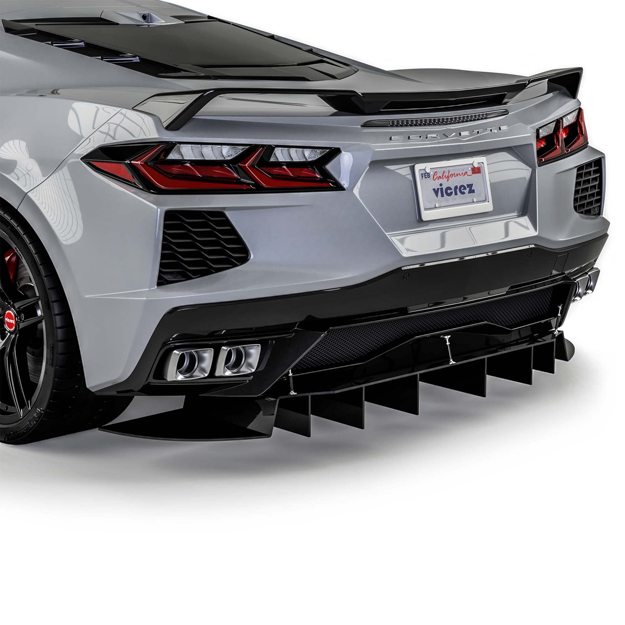Vicrez R1 Rear Diffuser vz102106 for Chevrolet Corvette C8 2020-2025 - Carbon Fiber Spoiler Upgrade for Enhanced Aerodynamics & Sporty Look - Perfect for Racing, Car Shows & Performance Tuning