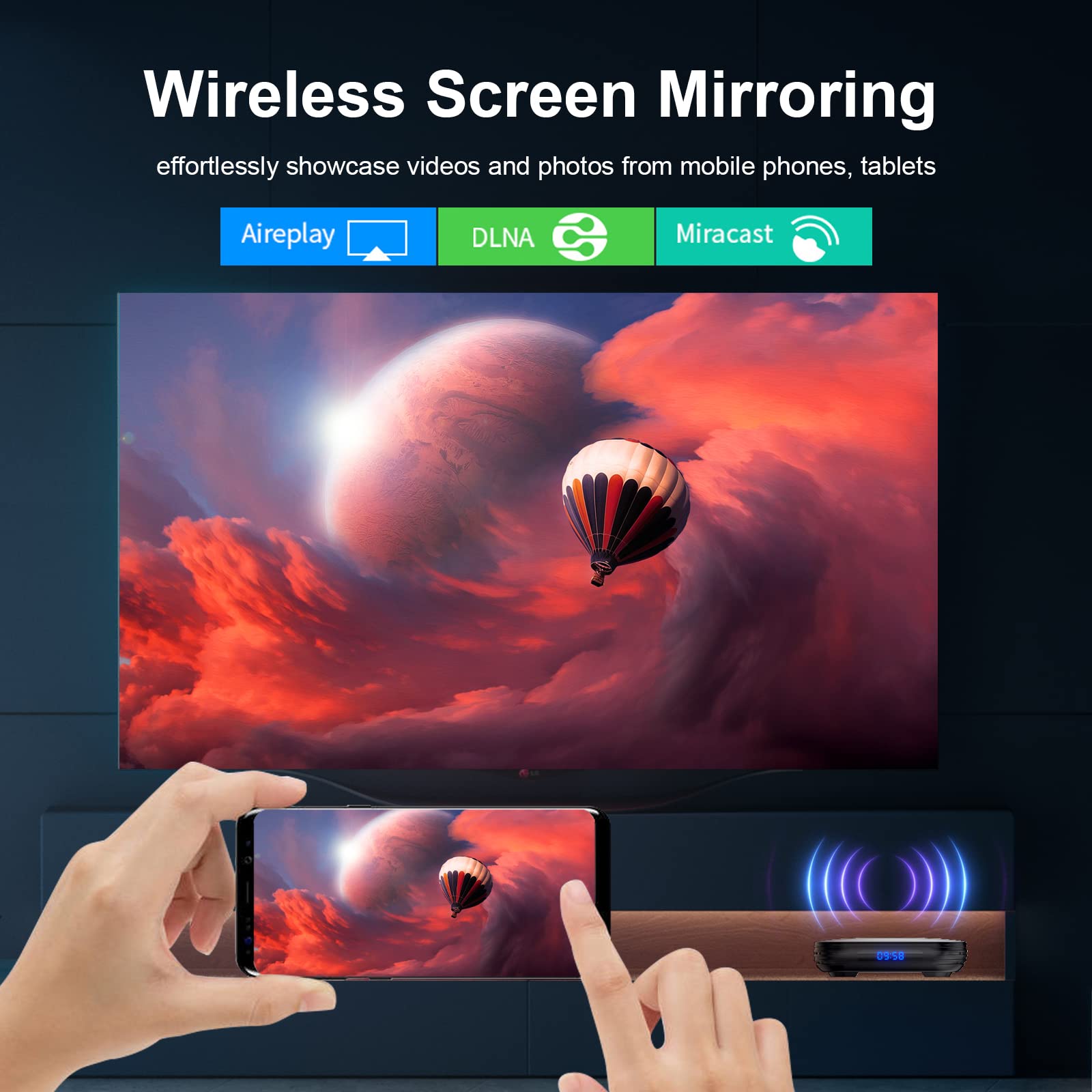 2024 Android TV Box 12.0 - 4GB RAM 64GB Storage, H618 Chipset with 8K HDR10 Support | Dual-Band WiFi (2.4G/5.8G), BT5.0, USB 2.0, 3D & Ethernet | Includes Mini Backlit Keyboard - Perfect for Streaming, Gaming & Home Entertainment