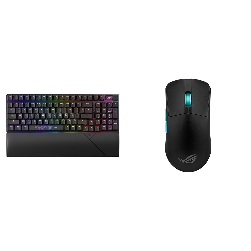 ASUS ROG Strix Scope II 96 Wireless Mechanical Gaming Keyboard & ROG Harpe Ace Aim Lab Edition Wireless Gaming Mouse Combo - Perfect for Esports, FPS, and PC Gaming Setups