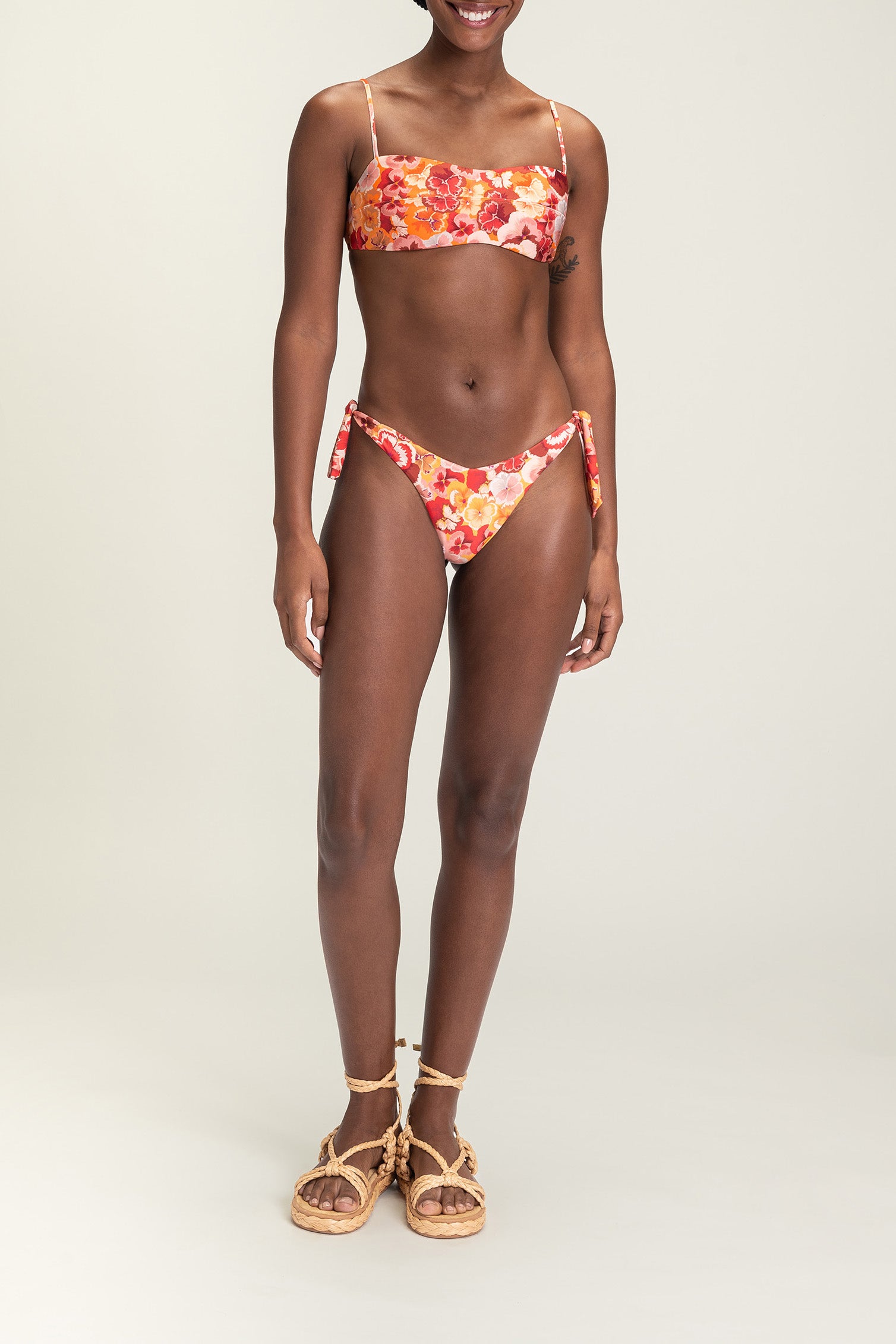 Sexy Spring Tie Bikini Thong - High Waisted Swimwear for Women, Adjustable Side Ties, Brazilian Cut Bottoms - Perfect for Beach Vacations, Pool Parties & Summer Getaways