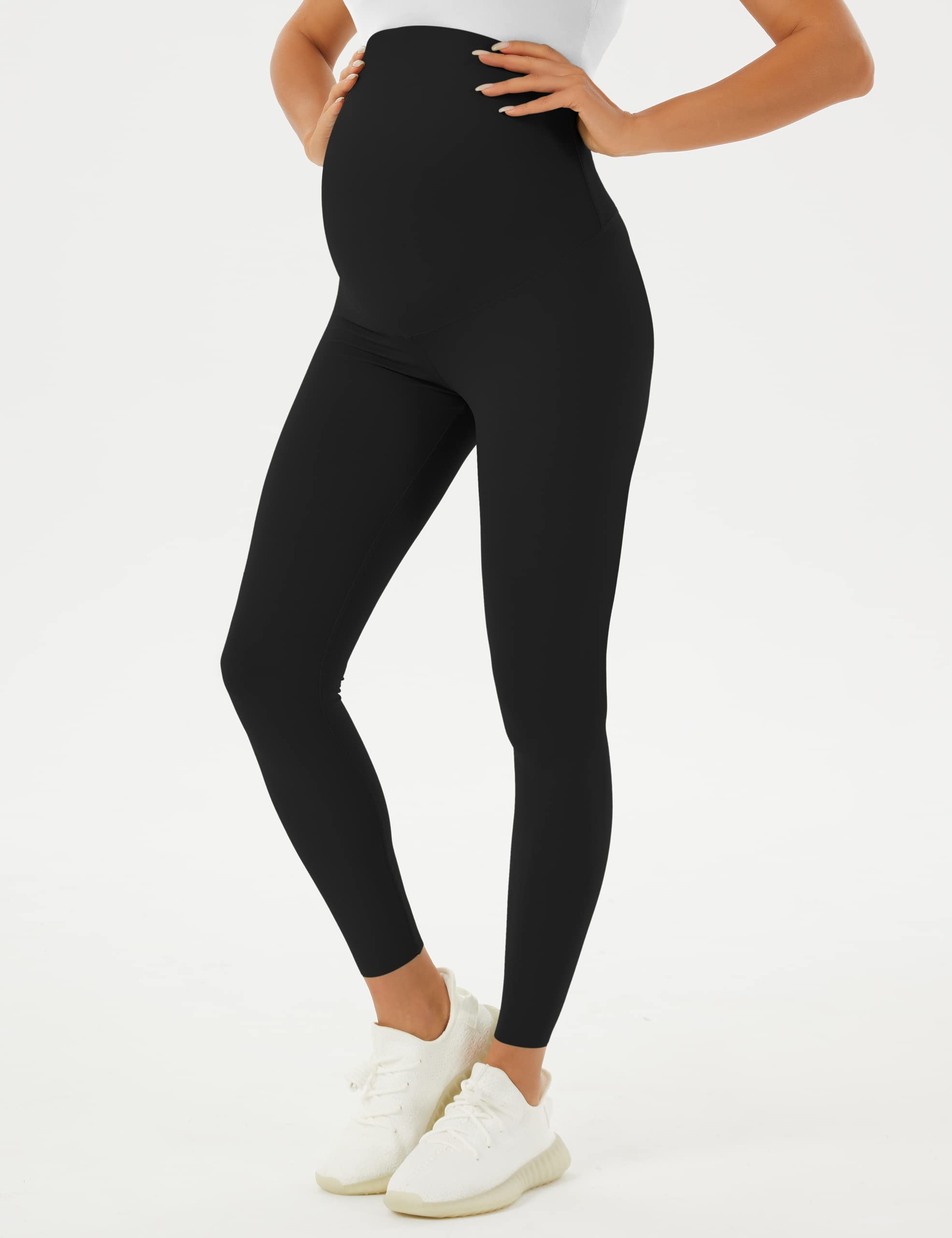 BONVIGOR Women's Maternity Leggings - Over The Belly Bump Pregnancy Yoga Pants for Workout, Running & Active Wear - Soft Full Length Stretchy Workout Leggings - Perfect for Yoga, Gym, and Everyday Comfort