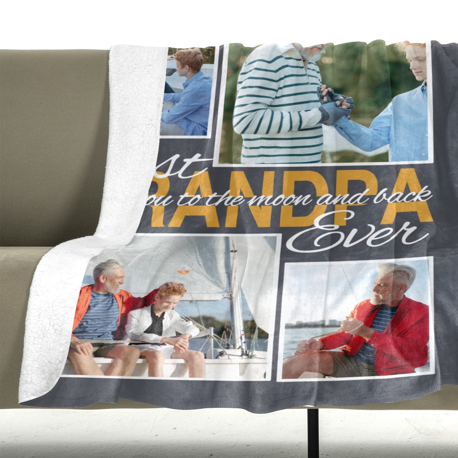 Custom Photo Blanket - Personalized Picture Blanket for Mom, Dad, Kids, Couples & Family - 50x60 Inch Sherpa Fleece Throw - Perfect for Birthday Gifts, Anniversary, Christmas & Cozy Home Decor