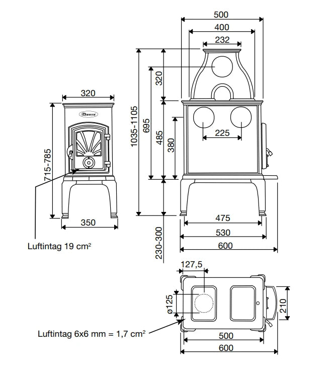Dovre 40 CBS 2 Cast Iron Wood Stove - Efficient Heating for Home & Cabin - Perfect for Living Rooms, Basements & Outdoor Spaces