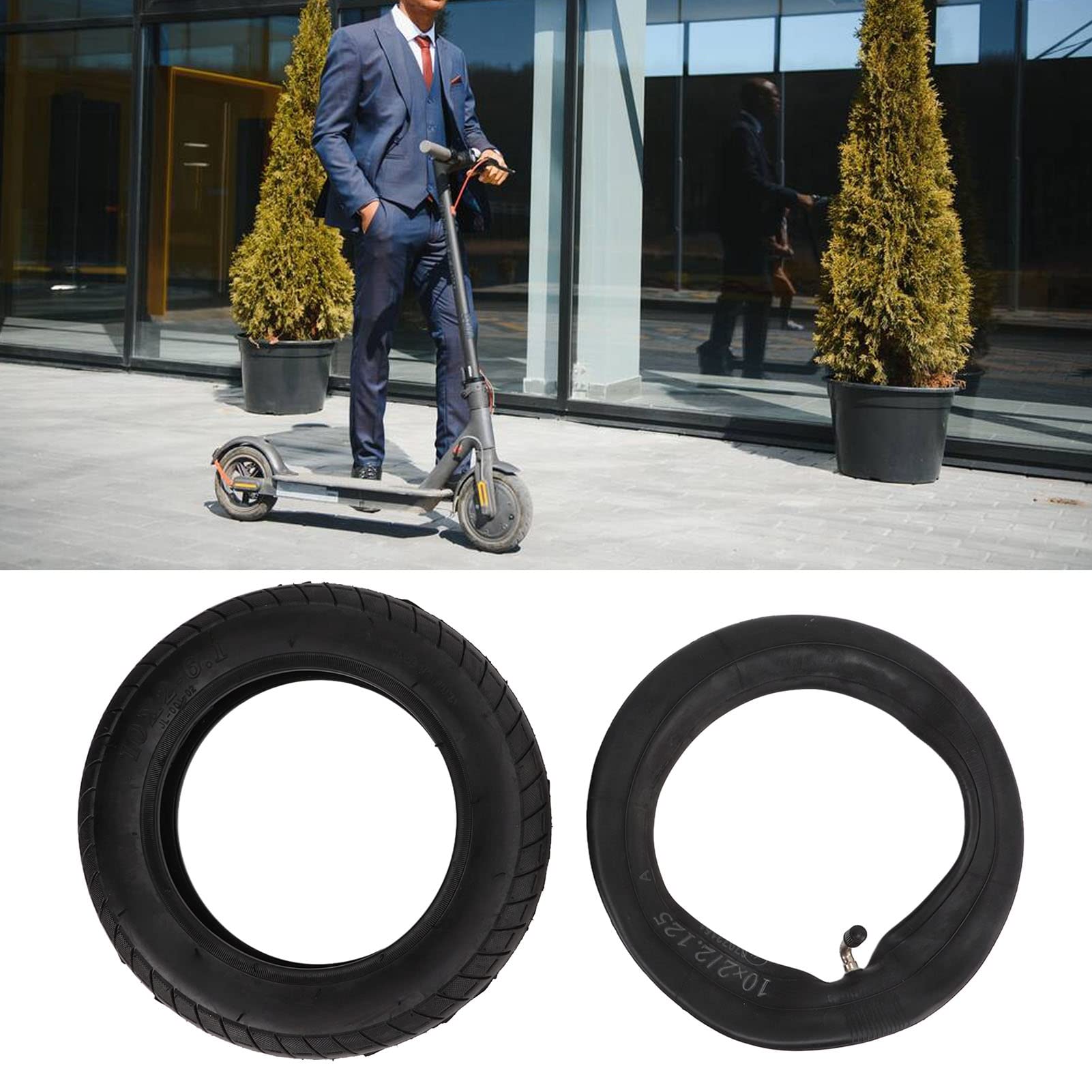 10x2-6.1 Heavy Duty Electric Scooter Tires - Wear-Resistant Tubeless Pneumatic Tires for Electric Scooters - Perfect for Commuting, Off-Road & Urban Riding