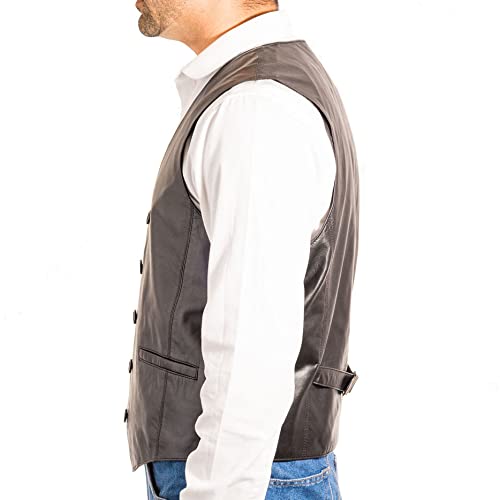 Men's Classic Smart Vest Waistcoat - Suede & Leather Formal Wear in Black, Brown, Green | Perfect for Weddings, Business Meetings & Office Attire