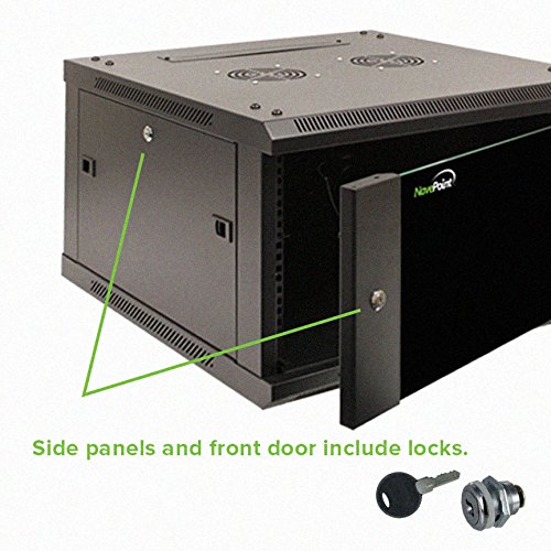 NavePoint 9U Wall Mount Server Rack Cabinet - 19 Inch (600mm) Network Equipment Enclosure with Lockable Glass Door & Adjustable Shelves - Perfect for Data Centers, Home Offices, and IT Closets