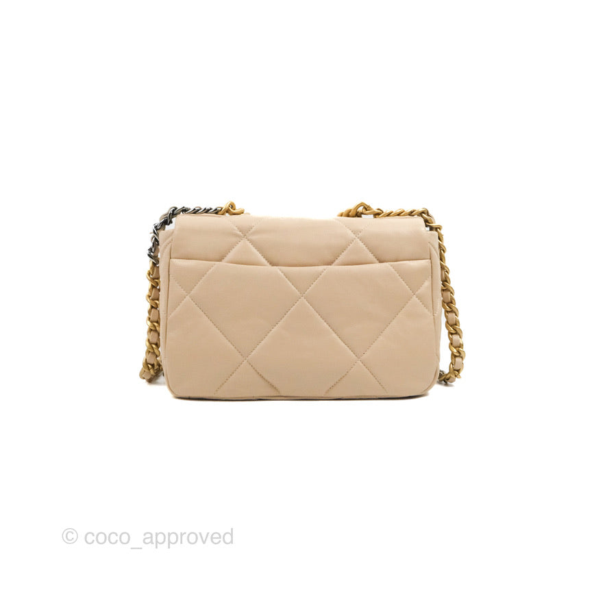 Chanel 19 Small Beige Handbag with Mixed Hardware - Luxury Crossbody Bag for Women, Perfect for Everyday Use & Special Occasions
