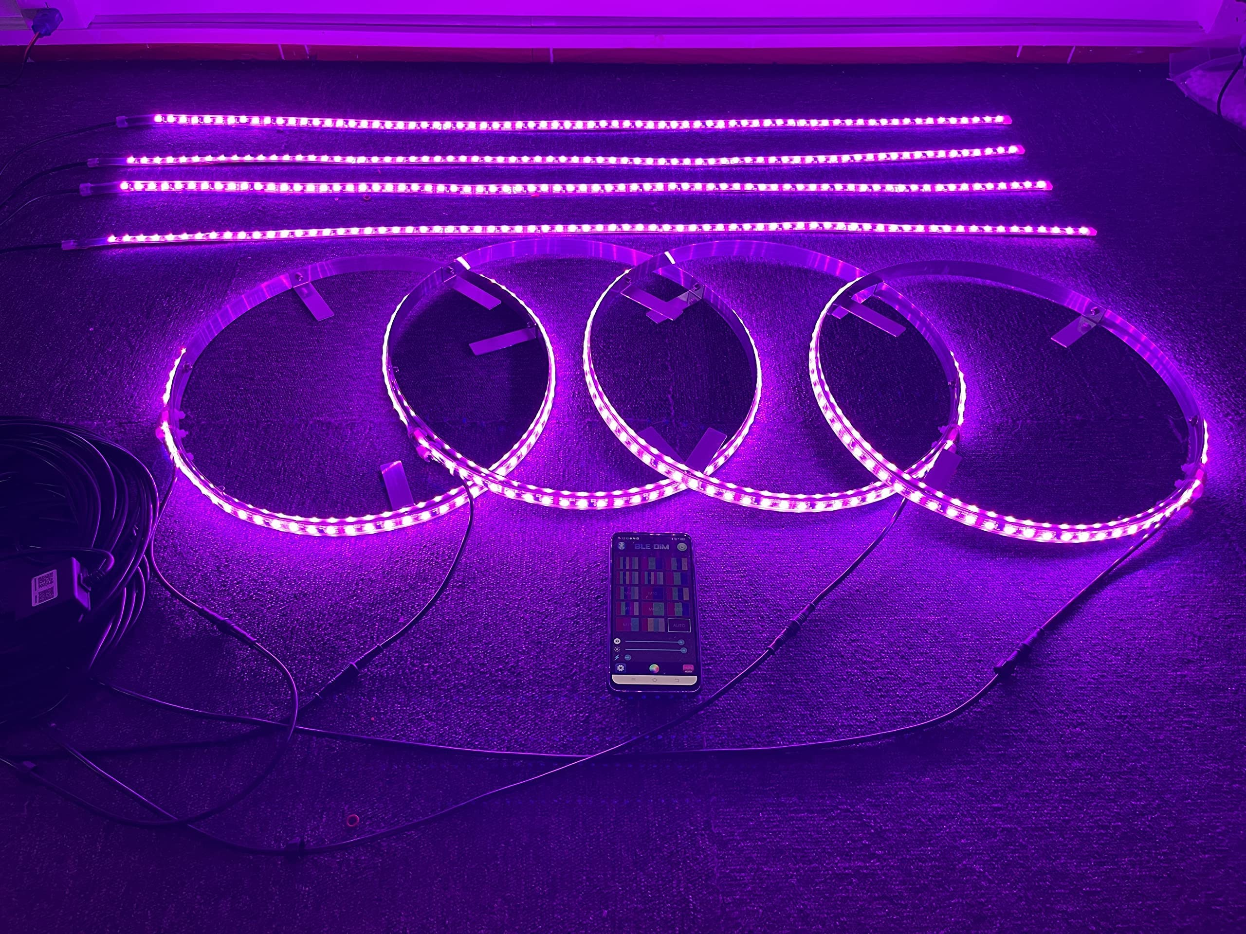 (8PCS KIT) Sando Tech RGB Multi-Color LED Wheel Lights & Underglow Kit - 4x15.5