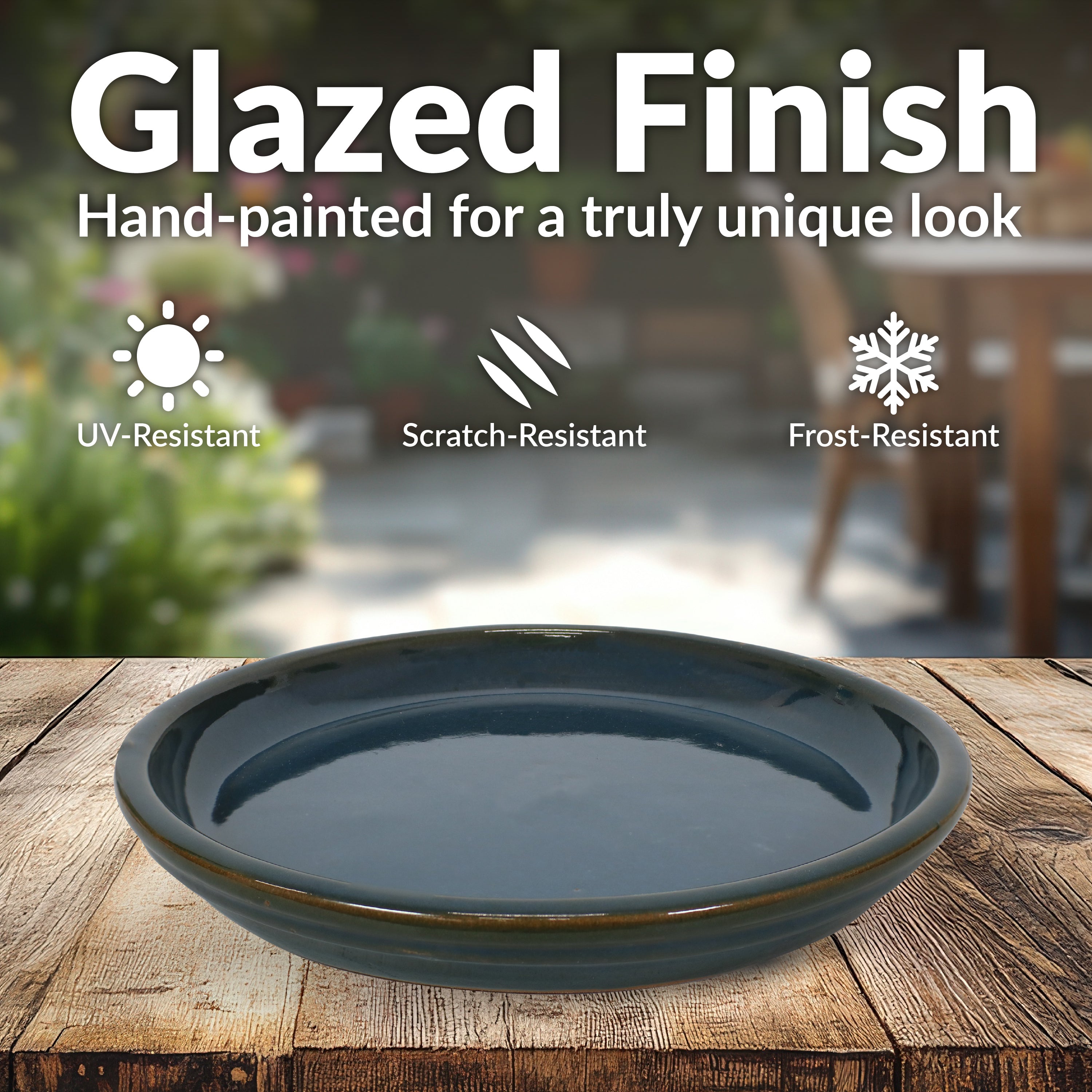 Sunnydaze 4-Pack Glazed Ceramic Plant Saucers for Indoor & Outdoor Potted Plants – Perfect for Home, Garden, and Patio Decor