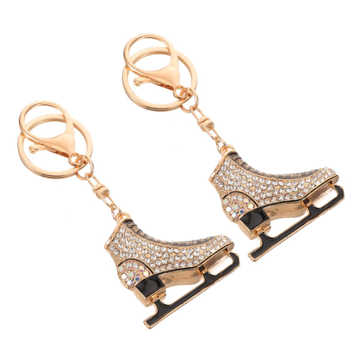 2pcs Metal Ice Skates Keychains - CORHAD Adorable Skating Pendants for Bag, Gift, or Winter Sports Enthusiasts
