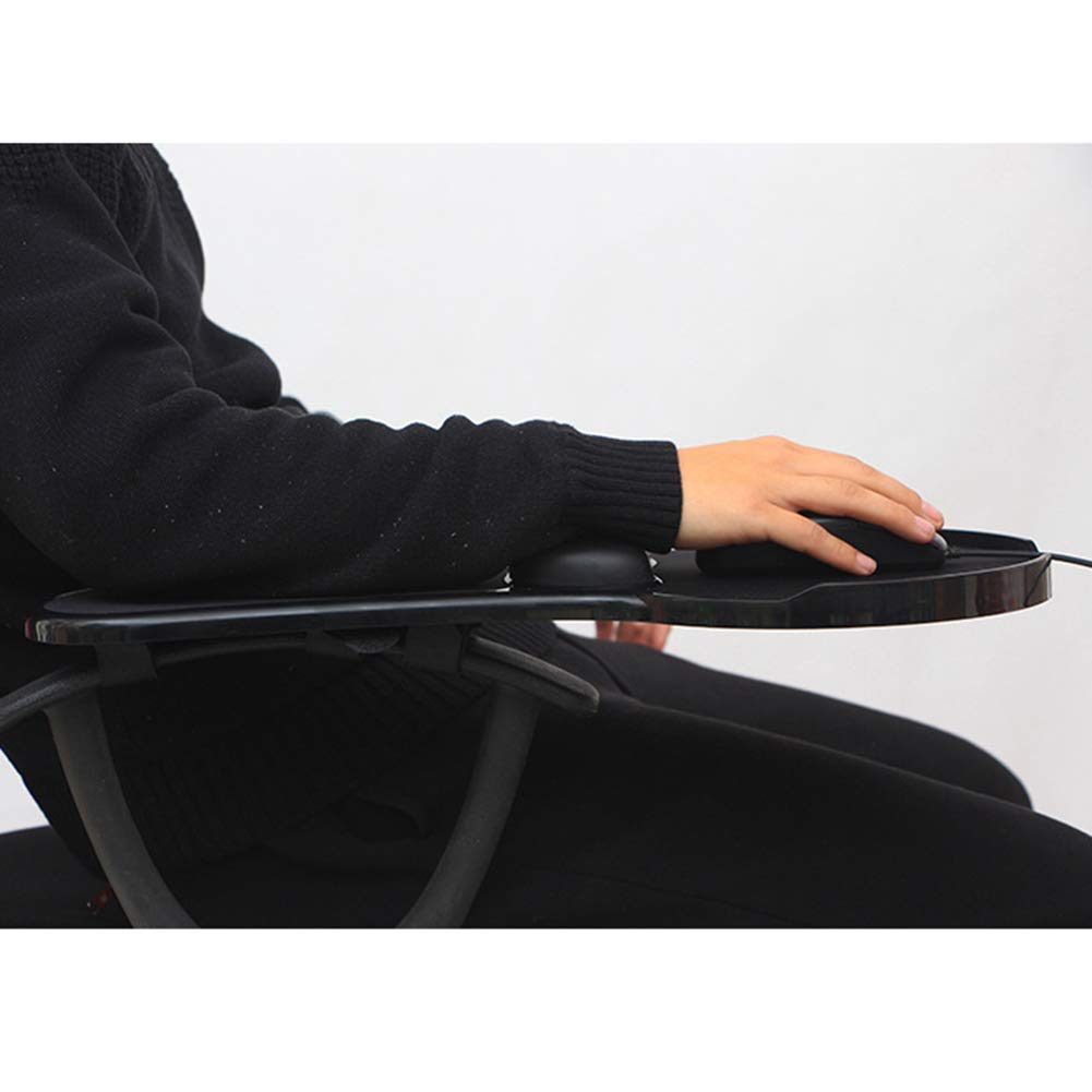 Premium Adjustable Computer Wrist Rest Arm Support - Ergonomic Dual Purpose Desk & Chair Attachment for Home & Office - Black Mouse Pad Desk Extender for Comfortable Typing & Gaming