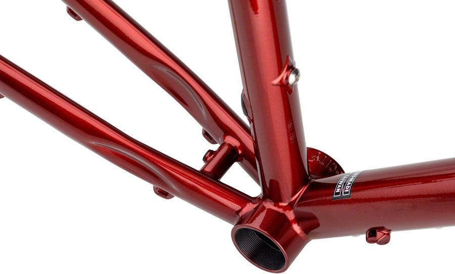 All City Cosmic Stallion 700c Steel Frameset - 52cm Currant & Cream | Durable Road & Gravel Bike Frame for Urban Commuting & Adventure Cycling