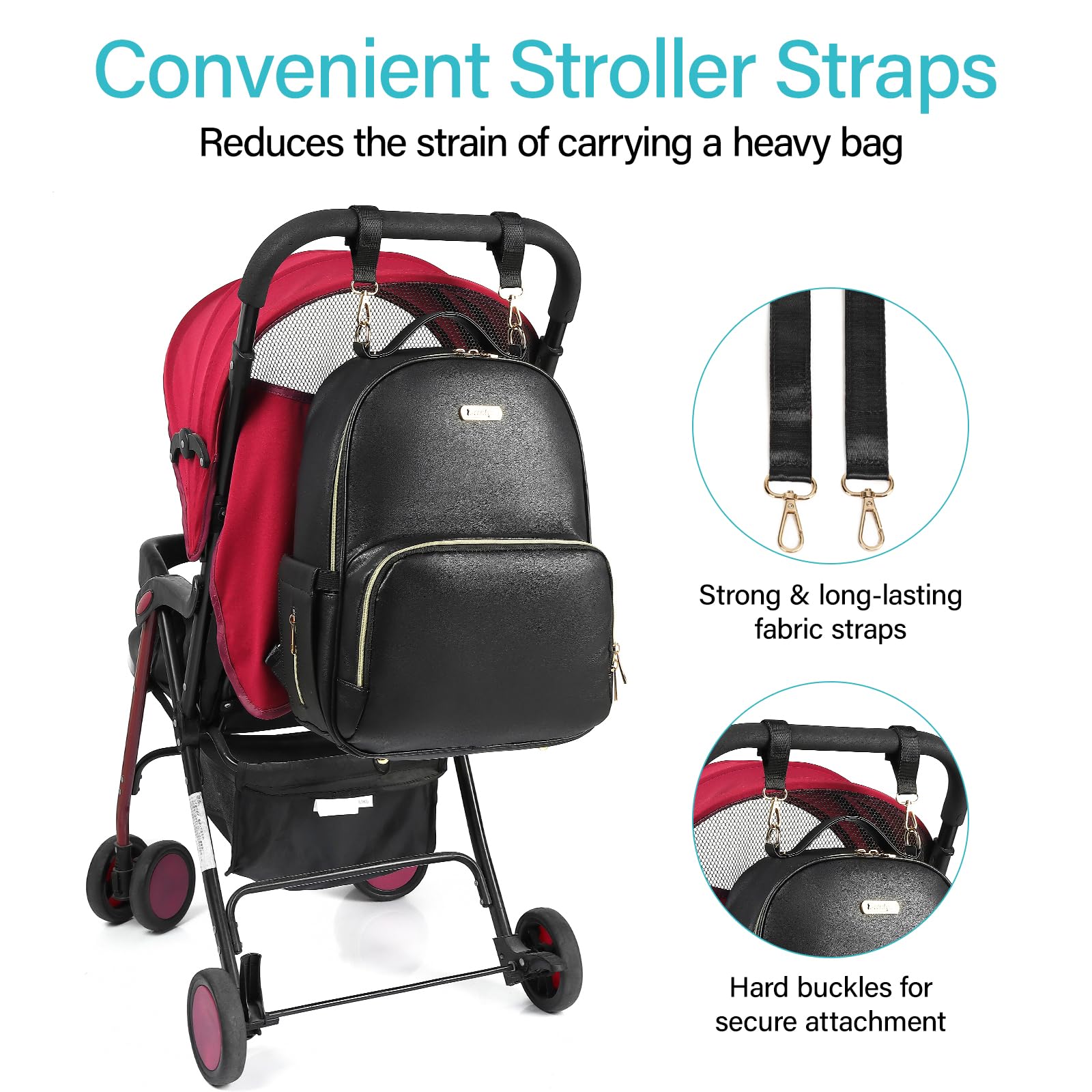 Beaulyn Leather Diaper Bag Backpack for Women - Large Waterproof Baby Bag with 14 Pockets & Changing Pad - Stylish Travel Backpack for Moms | Perfect for Daycare, Travel & Daily Use with Baby