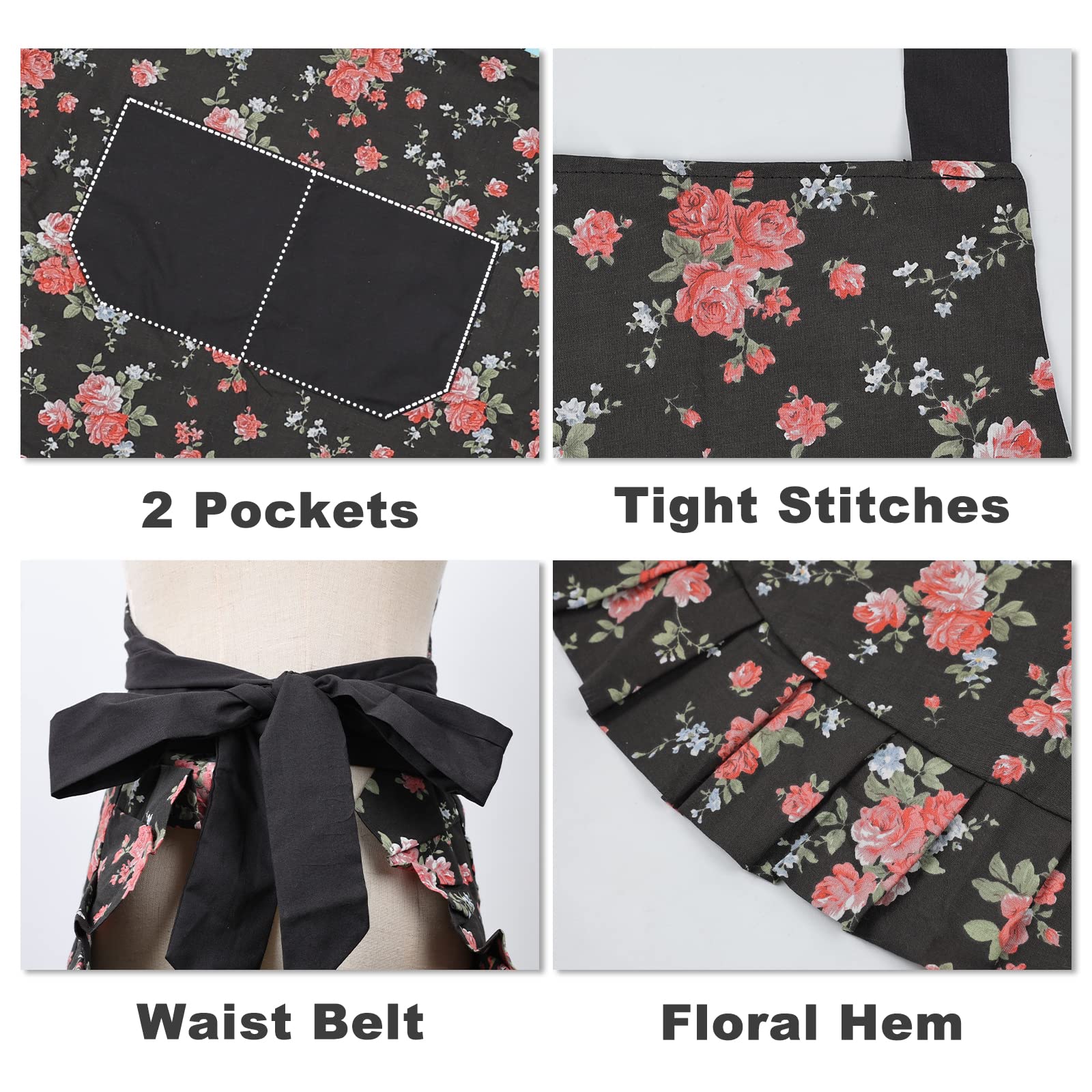 Premium Surblue Kitchen Aprons for Women - Heavy Duty Cooking, Baking, BBQ & Gardening Apron - Perfect for Home Chefs, Bakers & Outdoor Grilling