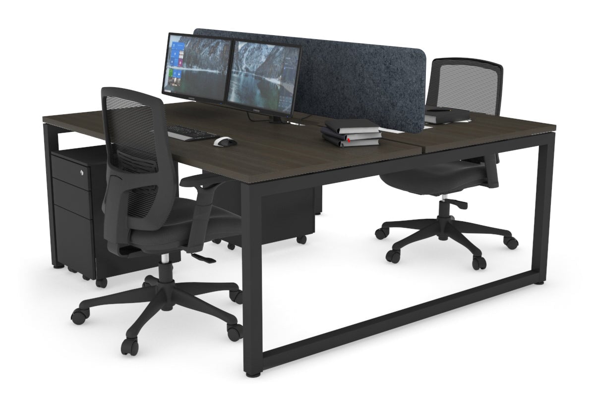 Quadro Loop Legs 2 Person Office Workstation - 1600L x 800W with Cable Management - Modern Shared Desk for Collaborative Workspaces & Home Offices