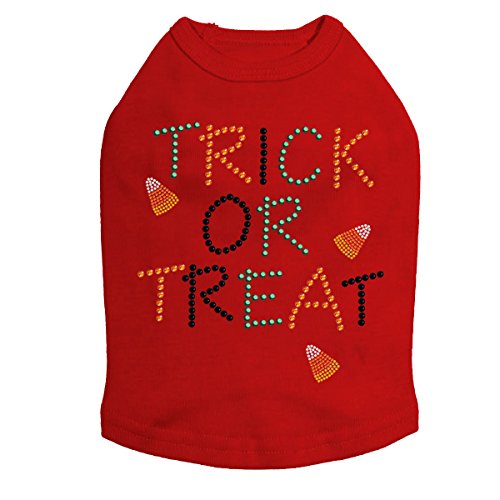 Halloween Dog Shirt with Rhinestones - Candy Corn Trick or Treat Outfit for Fall Parties