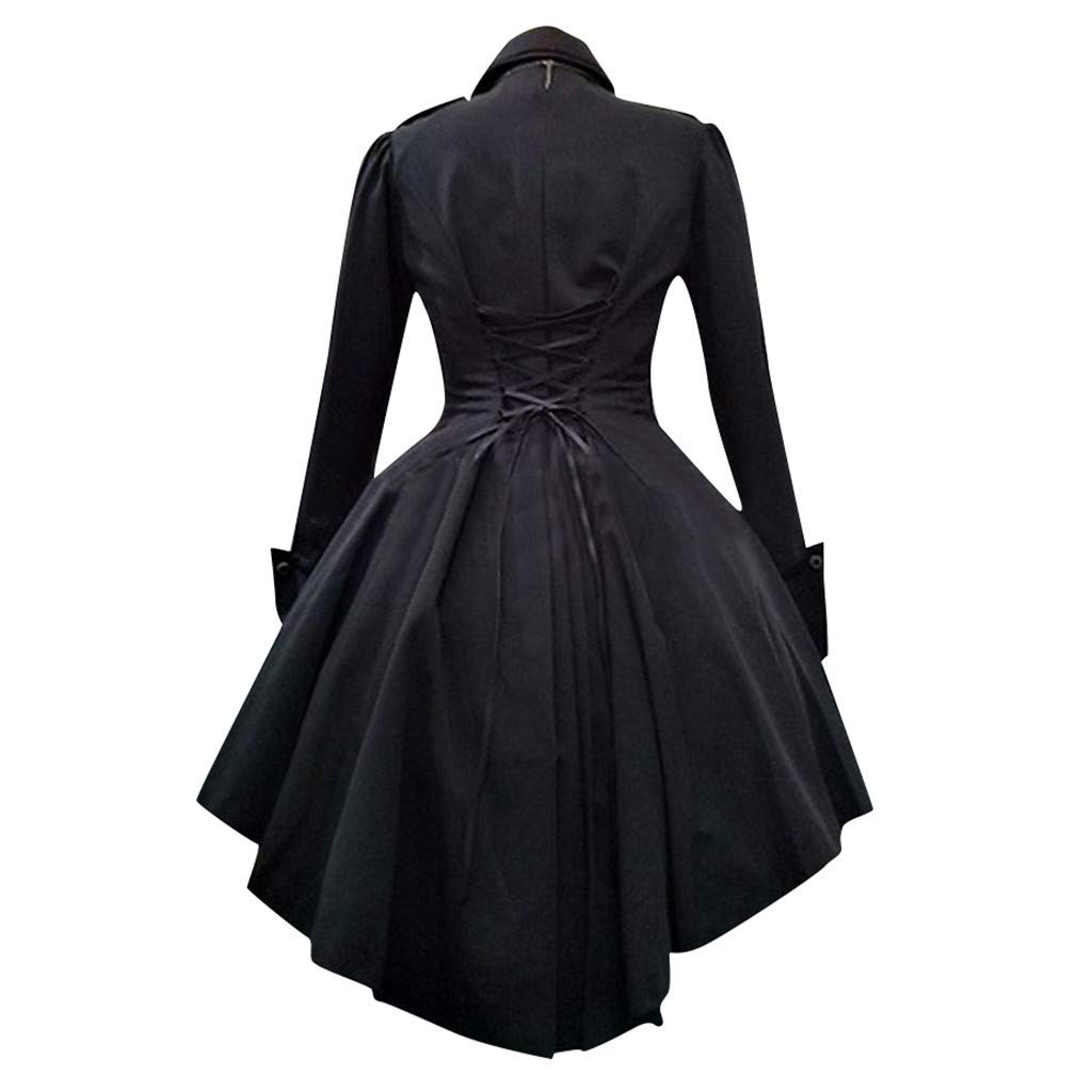 Gothic Lolita Dress for Women - Vintage Bow & Ruffle Steampunk Costume with Long Sleeves | Renaissance Cosplay Outfit for Halloween, Anime Conventions & Themed Parties
