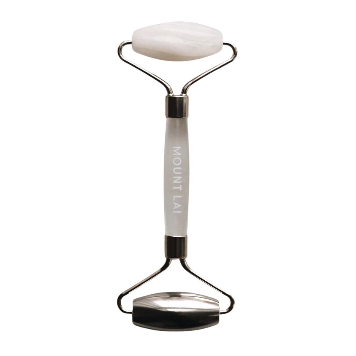 Vitality Qi White Jade & Stainless Steel Dual Action Facial Roller for Skin Tightening, Wrinkle Reduction & Lymphatic Drainage - Perfect for At-Home Spa & Skincare Routine