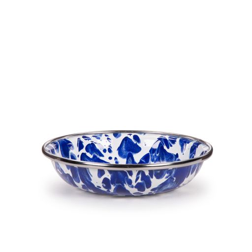 6-Piece Cobalt Blue Swirl Enamelware Tasting Dish Set - 4.25 Inch Small Appetizer Plates for Charcuterie, Desserts, Tapas & Party Serving - Durable & Stylish Tableware for Entertaining