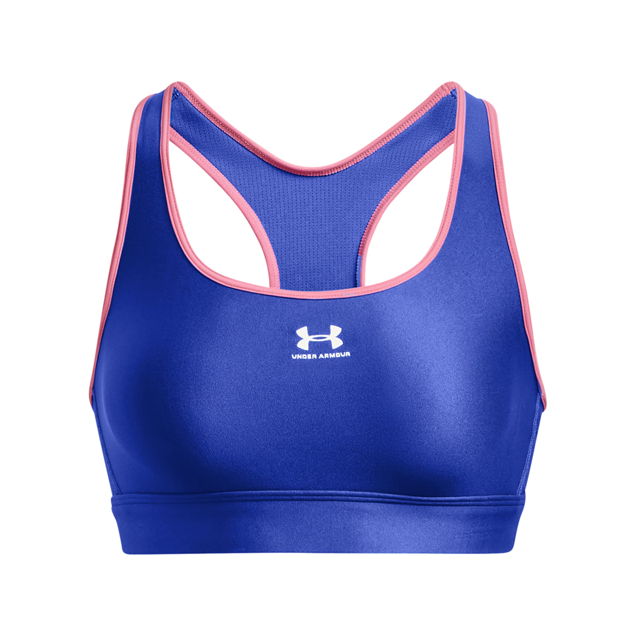Under Armour Women's HeatGear Mid Padless Sports Bra - Moisture-Wicking Workout Top for Running, Yoga & Gym Training