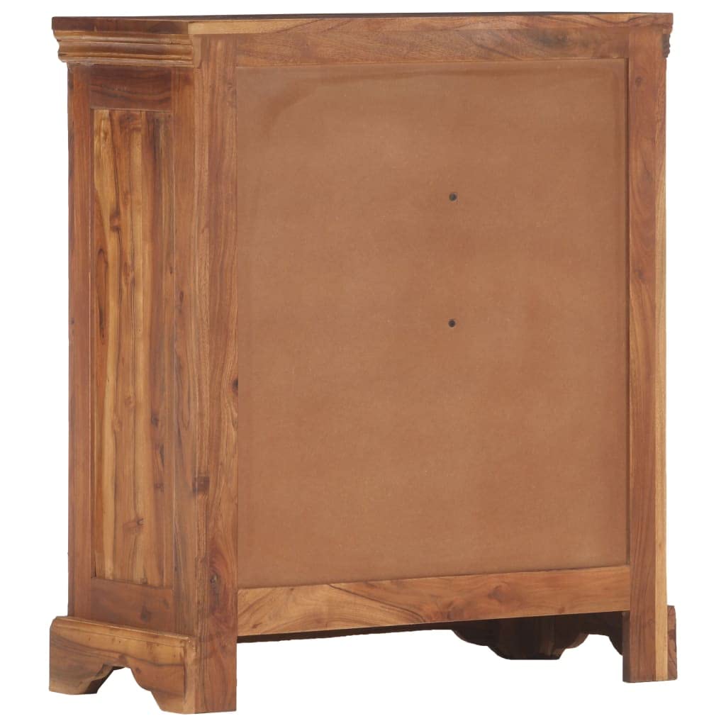 Freestanding Acacia Wood Storage Cabinet with Doors - 24.4