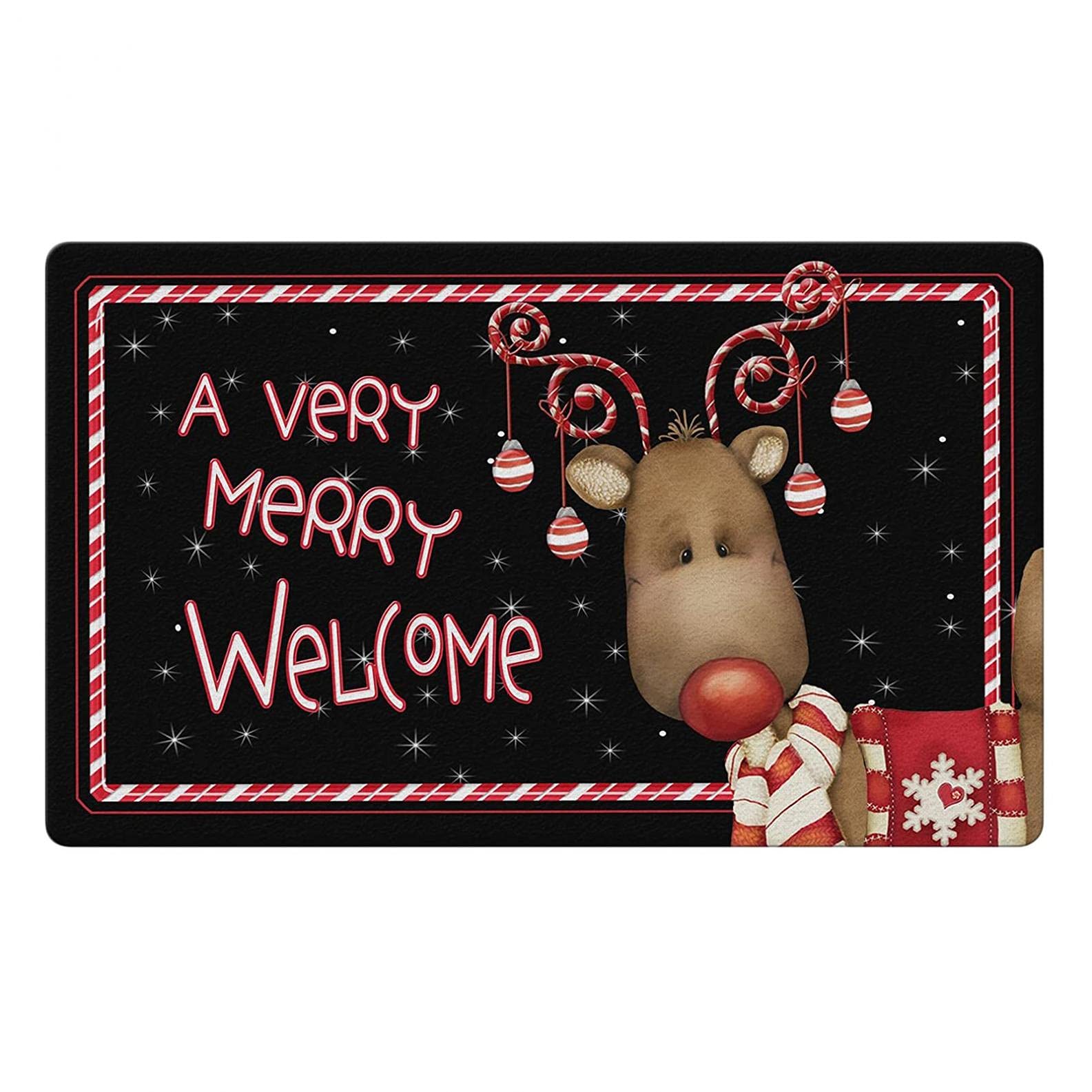 Personalized Christmas Doormat - Colorful Printed Holiday Welcome Mat for Front Door - Waterproof Outdoor Floor Mat for Christmas Decorations - Perfect for Holiday Home Entryway & Seasonal Decor