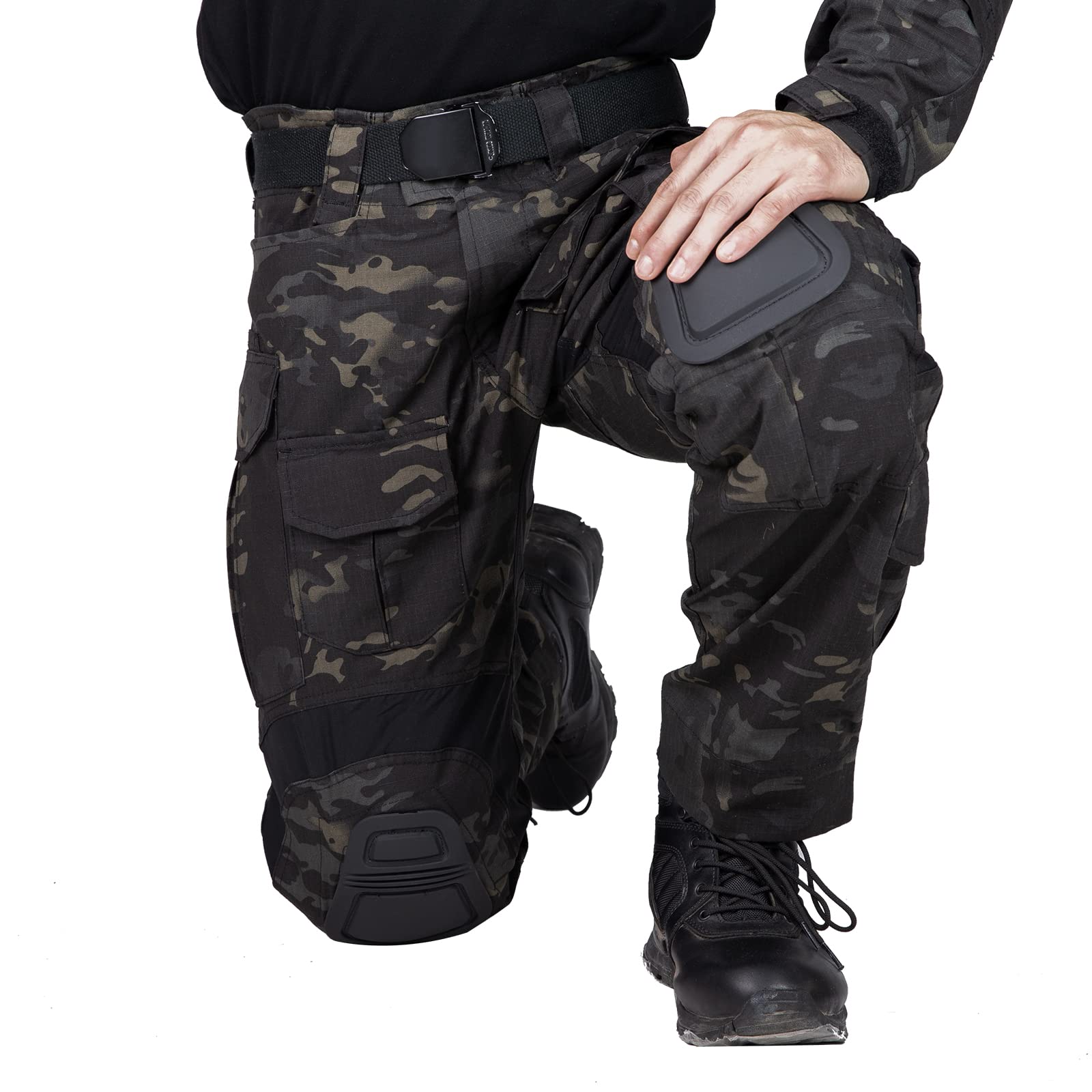 G3 Combat Pants with Knee Pads - Tactical Military Trousers for Men - Rip-Stop Airsoft Hunting Camo Pants - Perfect for Outdoor Adventures, Airsoft Games & Tactical Training